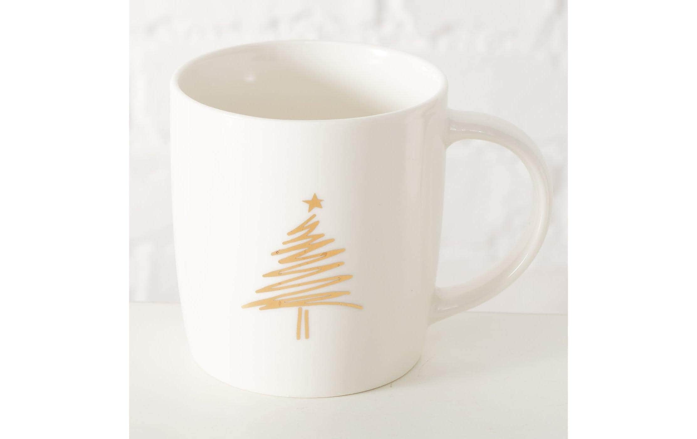 BOLTZE Figurine de Noël »Tasse Brilly 4er Set, Keramik, 320 ml«