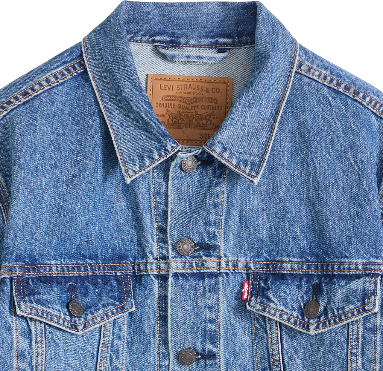 Levi's® Veste en jean »VINTAGE FIT TRUCKER JKT« sans capuche avec patte de boutonnage