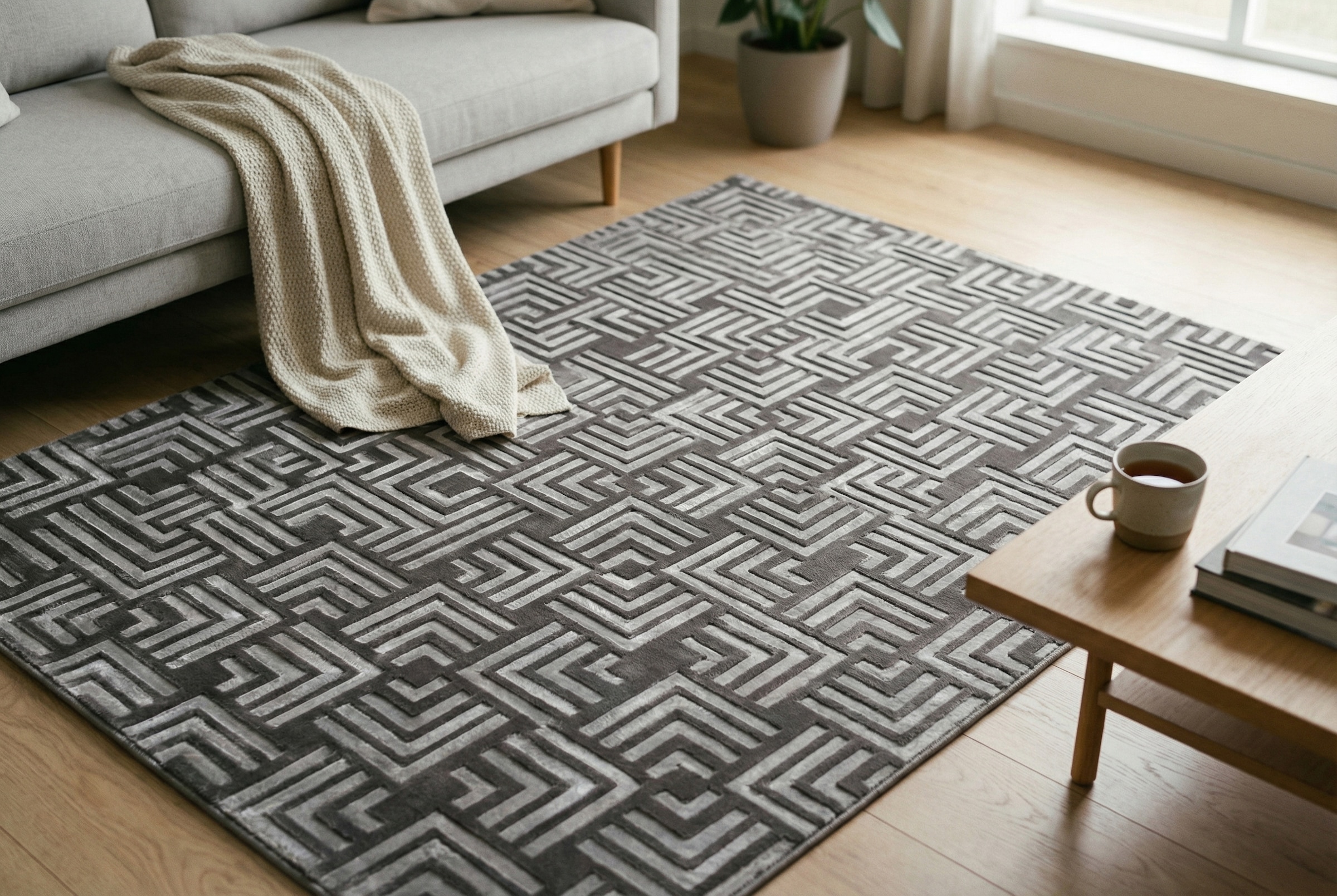 Kayoom Tapis »Calma 325« Rectangulaire 10 mm Höhe poils courts, effet 3D, salon