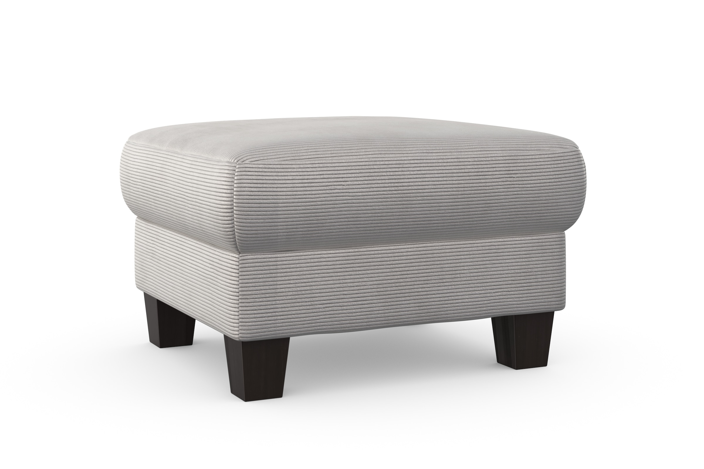 Home affaire Polsterhocker »Summer« inkl. Stauraum, Cord-Bezug, wengefarbene Holzfüsse