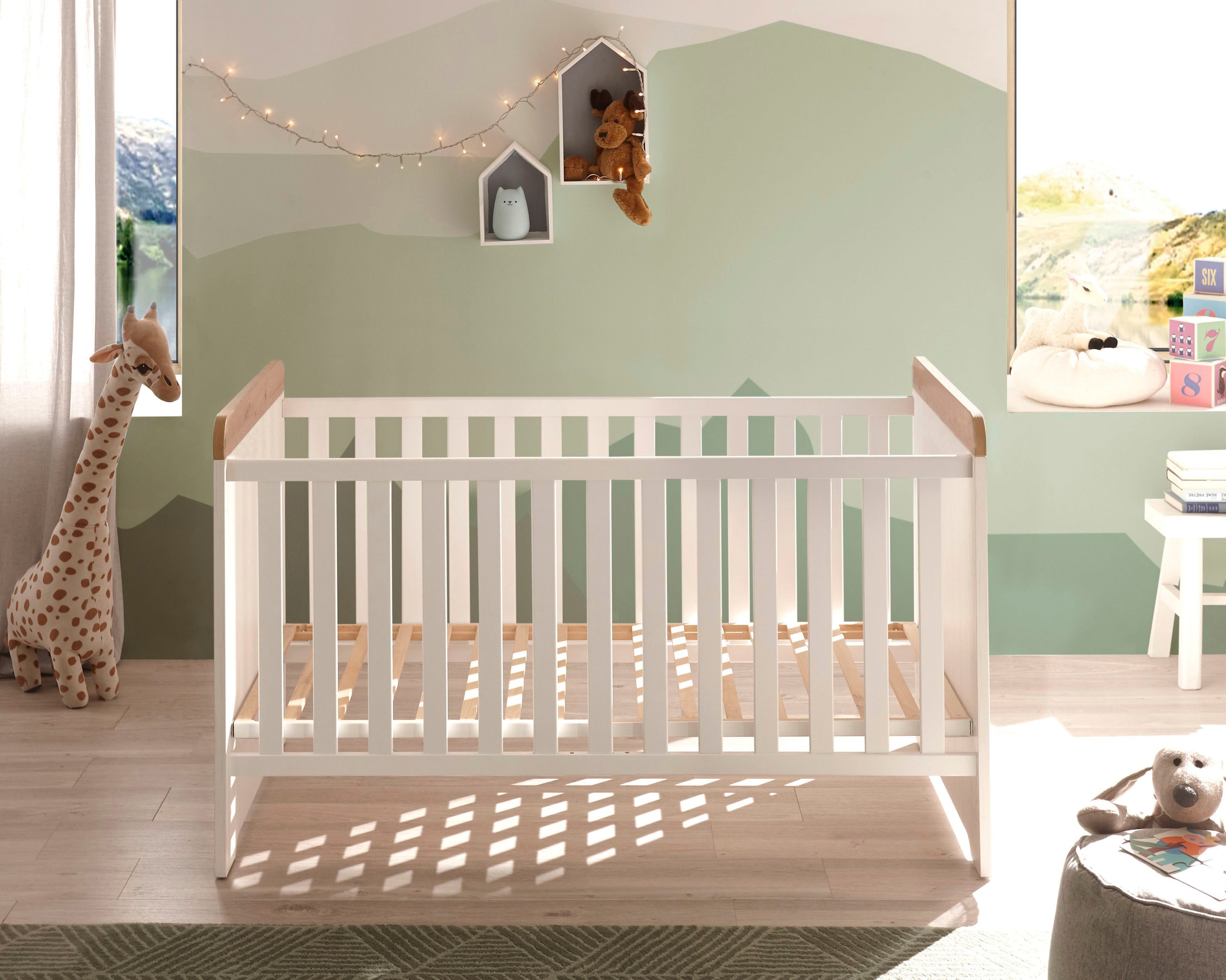 Begabino Babyzimmer-Komplettset »Jasmin« Set, 3 Stk. tlg. bestehend aus Kleiderschrank, Babybett, Wickelkommode