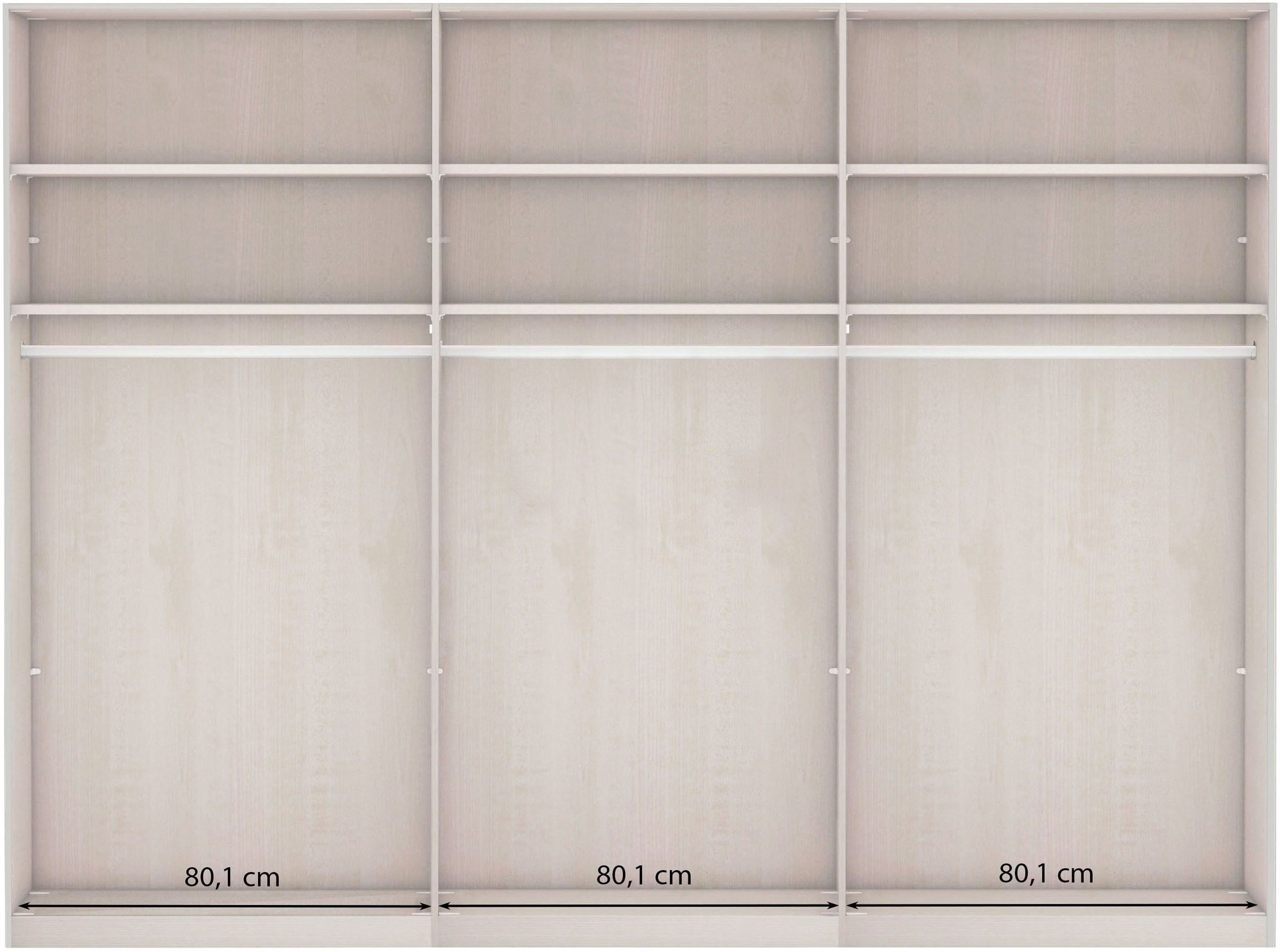 WIEMANN Armoire à portes coulissantes »Phoenix, Made in Germany, modernes Design, Highlight, Blickfang« Viele Farbkombinationen, in 4 Breiten und in 2 Höhen erhältlich,  maximaler Staurraum, inkl.Einlegeböden, Wäscheböden u. Dämpfer