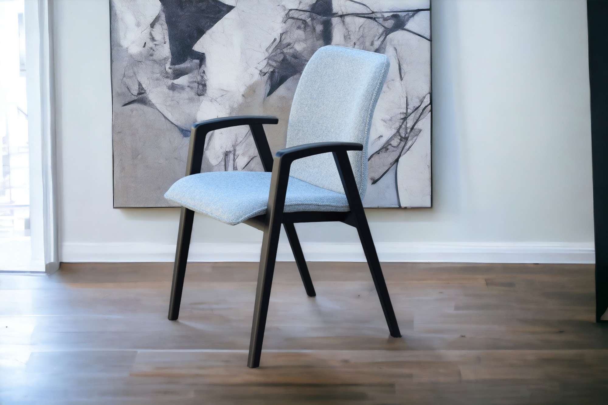 Home affaire Armlehnstuhl »Loreen Esszimmerstuhl, Polsterstuhl, Wohnstuhl, Essstuhl mit Armlehnen« (Set) 2 Stk.Massivholzgestell und Armlehnen, stilvoll, bequem, Designstuhl