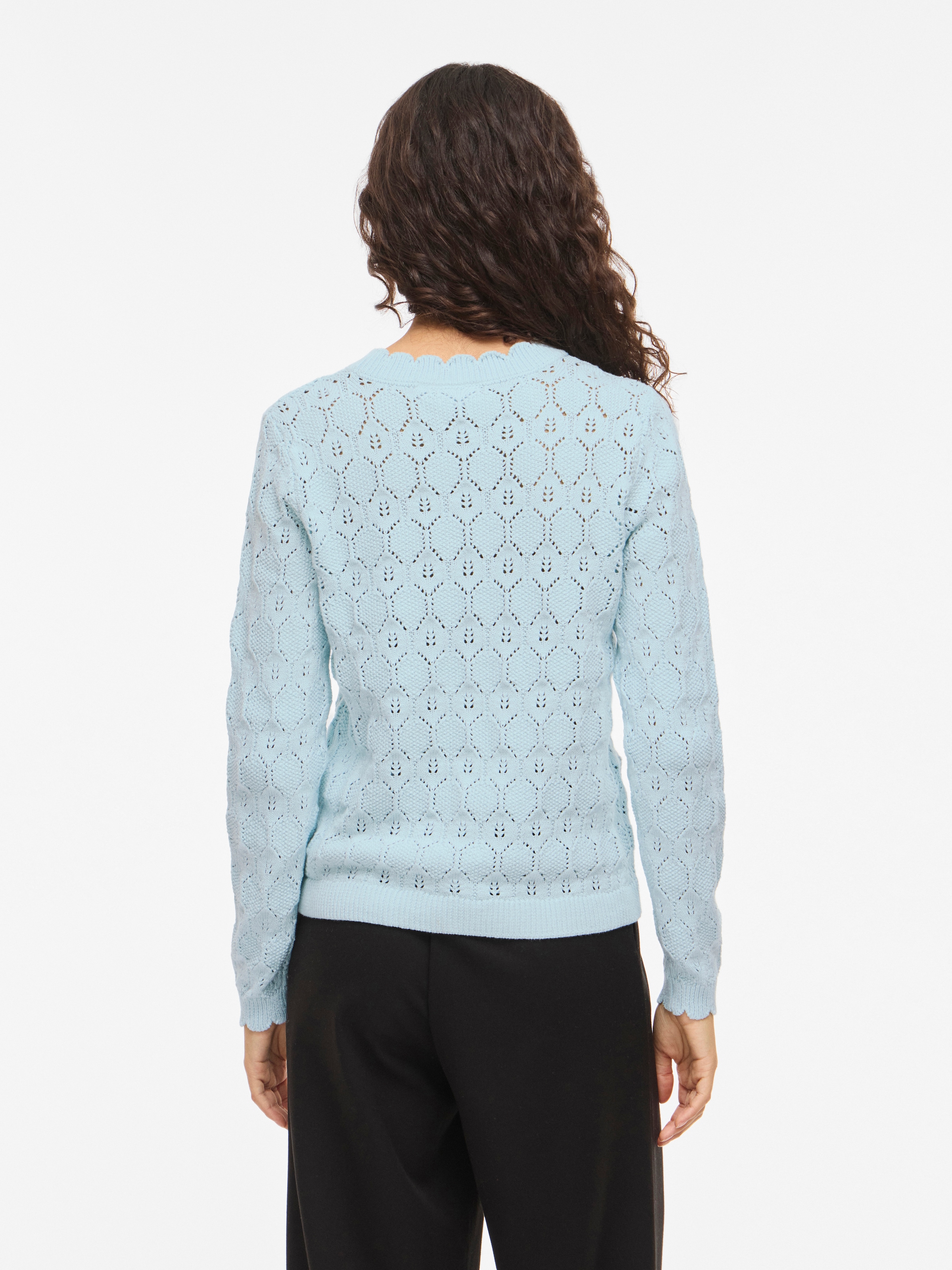 Vila Pull à col rond »VILOWEN L/S POINTELLE KNIT TOP/PB«