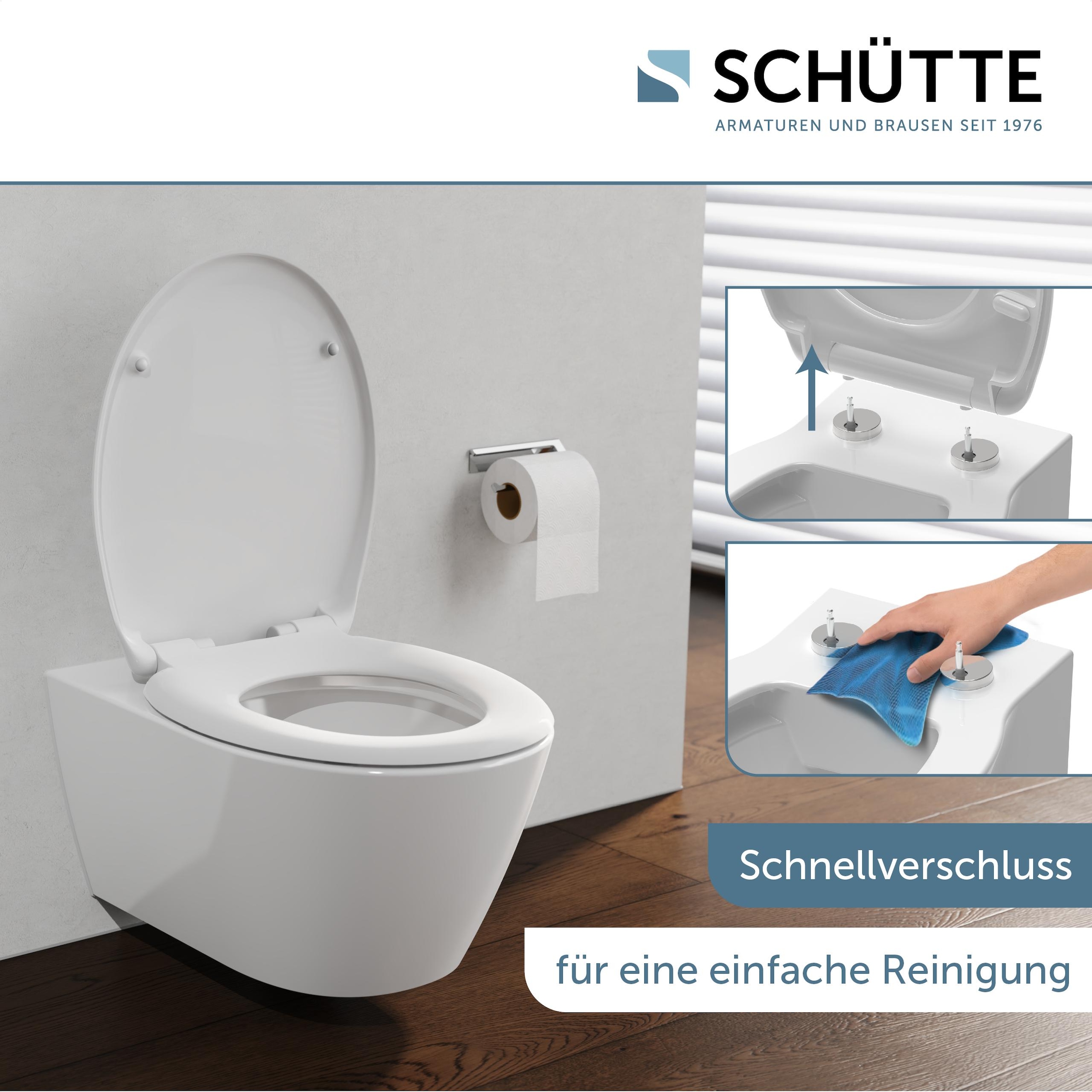 Schütte WC-Sitz »WHITE« Duroplast, mit Absenkautomatik und Schnellverschluss