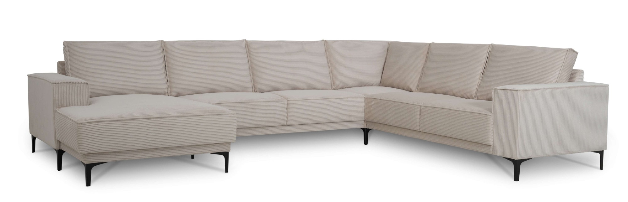 GOODproduct Wohnlandschaft »OLAND Cord U-Form, XXL, B: 342 cm, Skandi-Design« Skandi-Design in Struktur, Flachgewebe, Luxus-Microfaser, Boucle