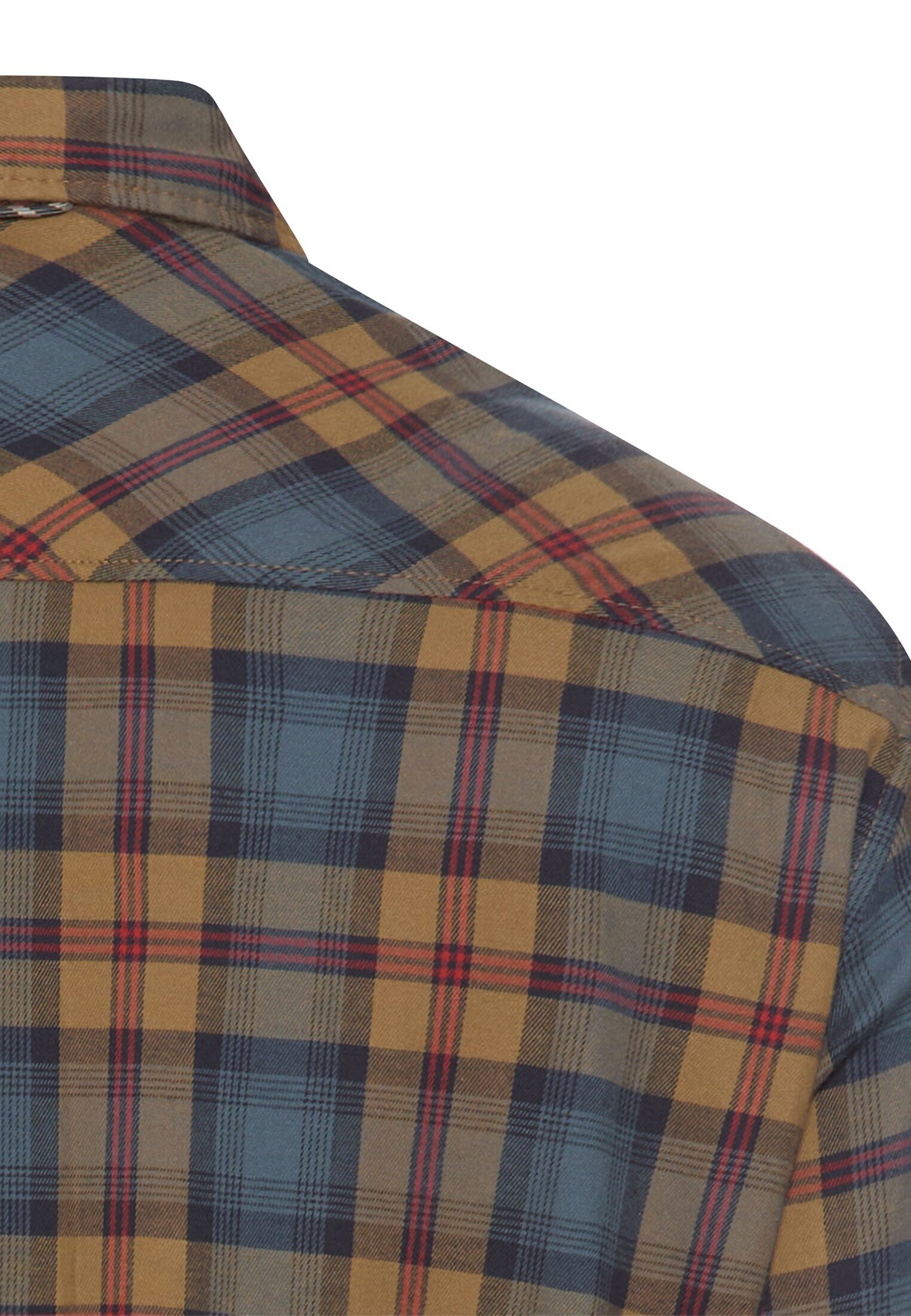 camel active Karohemd Langarmshirt mit Hemdkragen und Knopfleiste