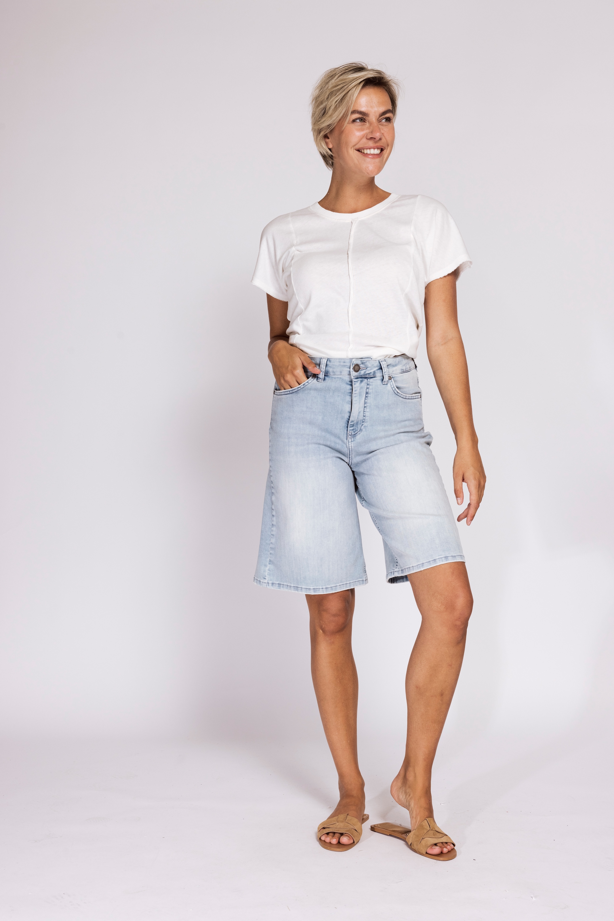 Zhrill Shorts »INSA Denim Bermuda«  ausgestellte Passform, mit Taschen, mit Gürtelschlaufen