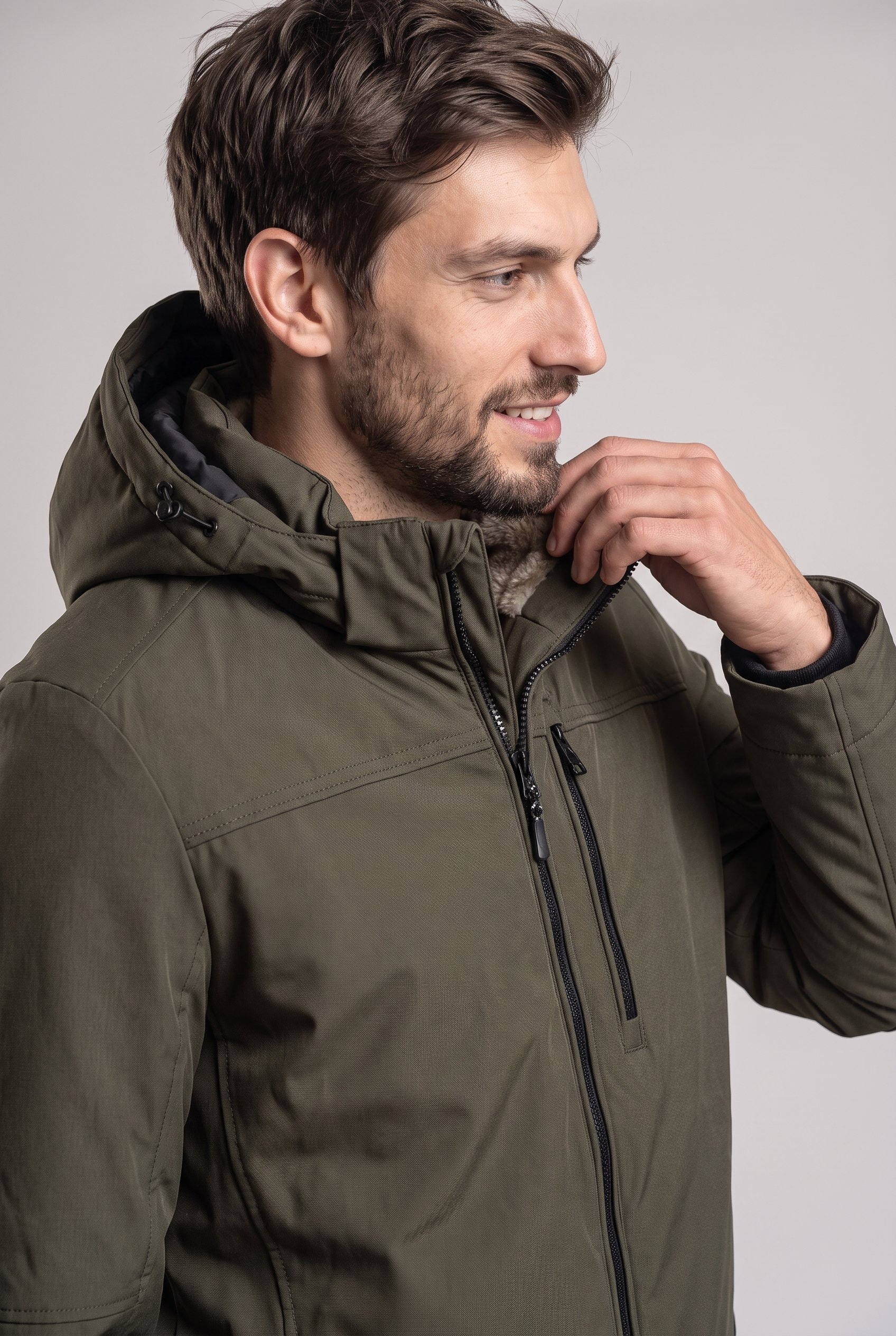 CASAMODA Veste d'hiver avec capuche avec capuche et fermeture éclair