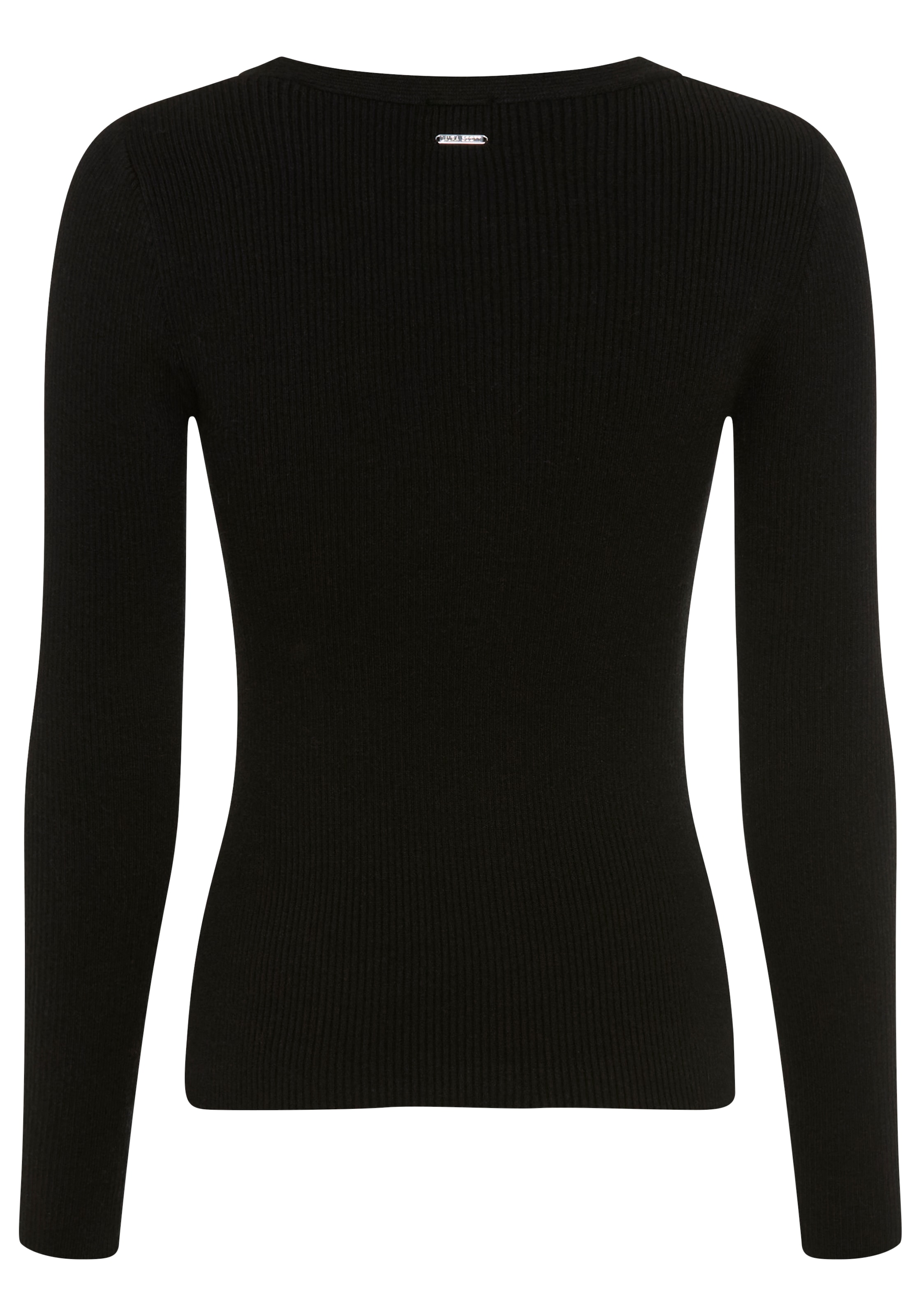 Laura Scott Pull en tricot »figurbetonte Passform, hüftlange Schnittform, aus Rippstrick« avec découpes féminines, en mélange de viscose douce