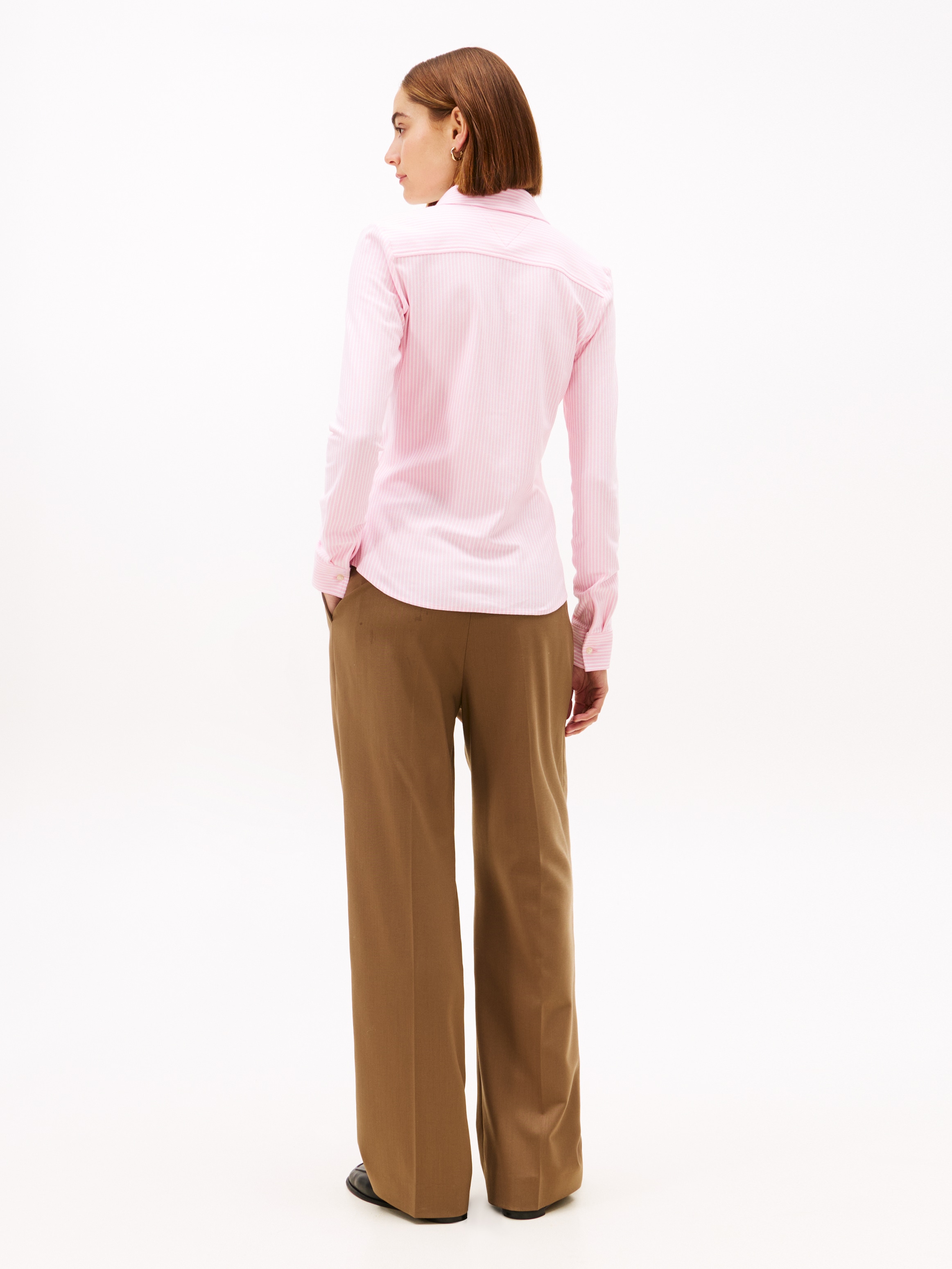 Tommy Hilfiger Poloshirt »1985 SLIM PIQUE BTN DOWN LS mit Polokragen und Label« Baumwollmischung, slim fit