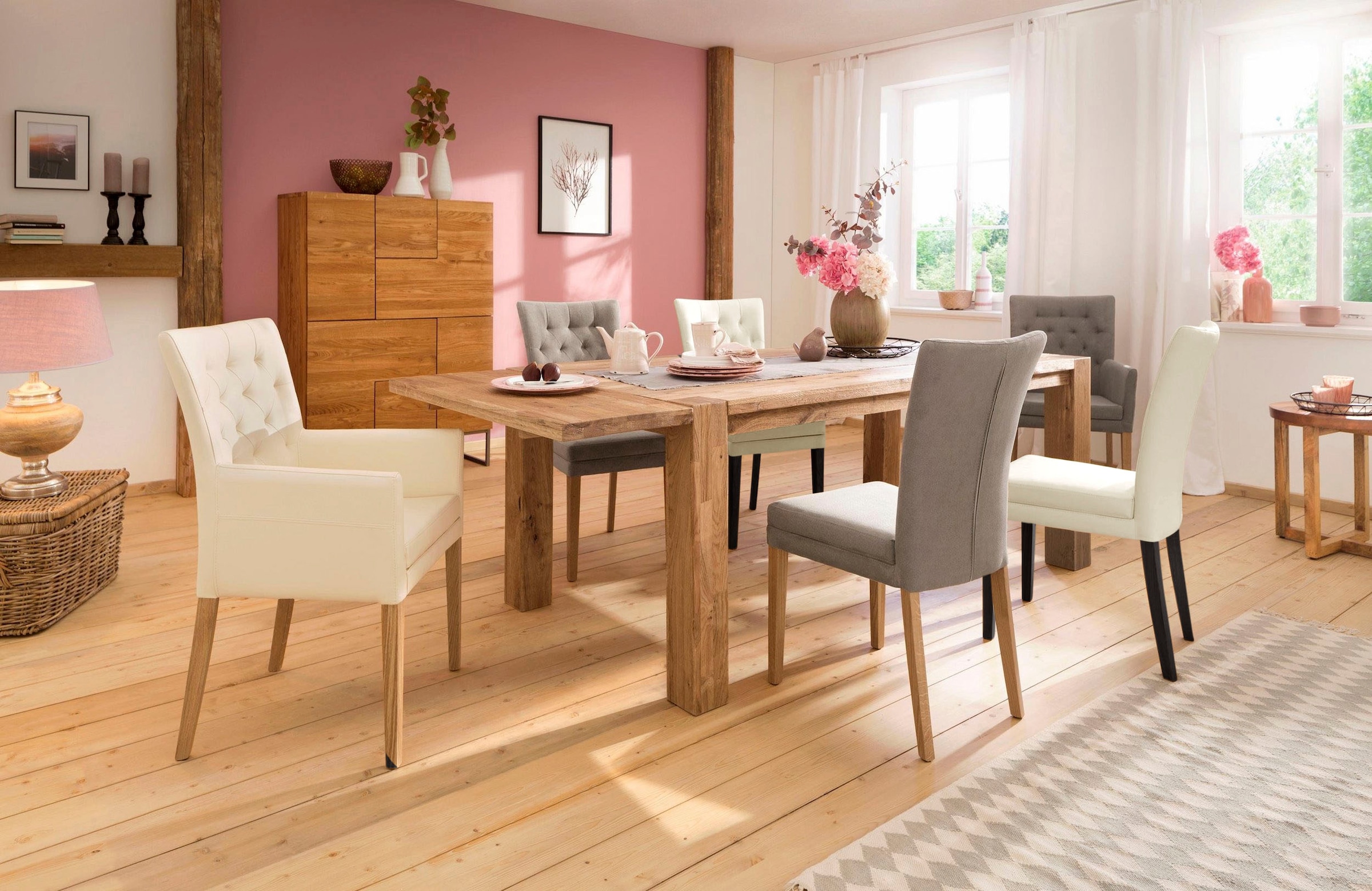 Home affaire Chaise à 4 pieds »Colorado« (Set) 2 cuisBeine aus Buche, wengefarben lackiert, Im 2er, 4er oder 6er-Set