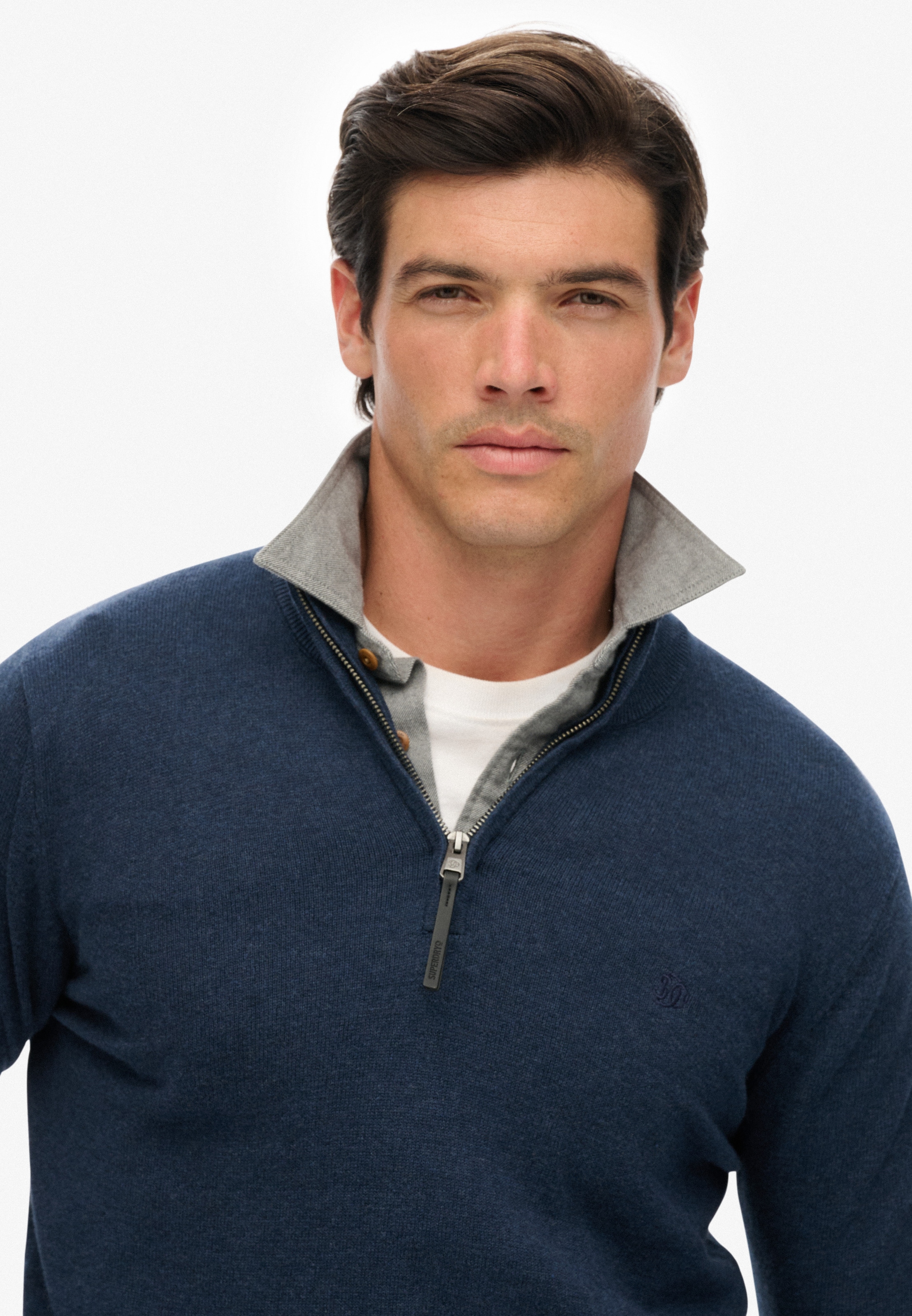 Superdry Pull en tricot »ESSENTIALS COTTON HALF ZIP«