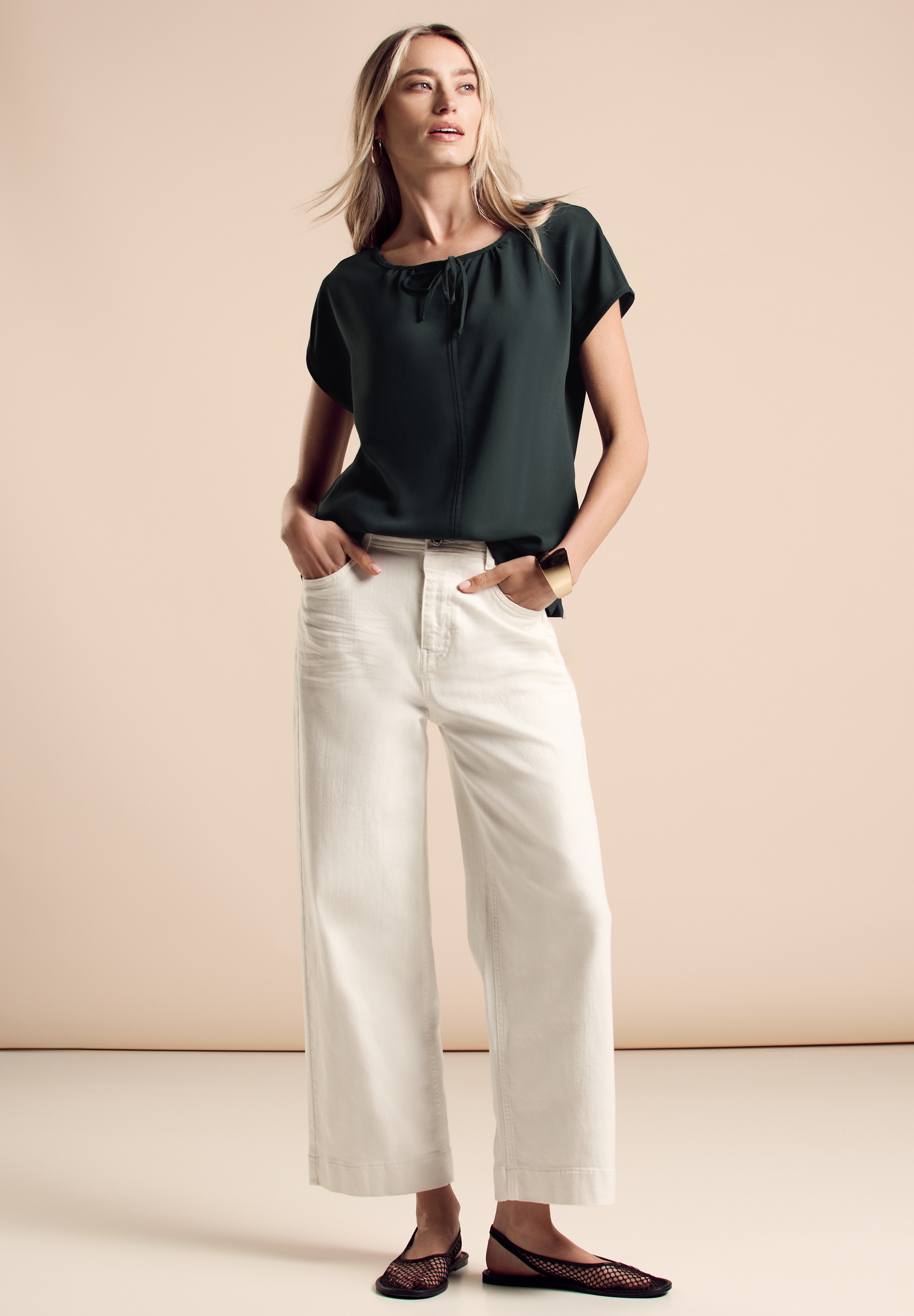 STREET ONE Haut de chemise mit Bändern