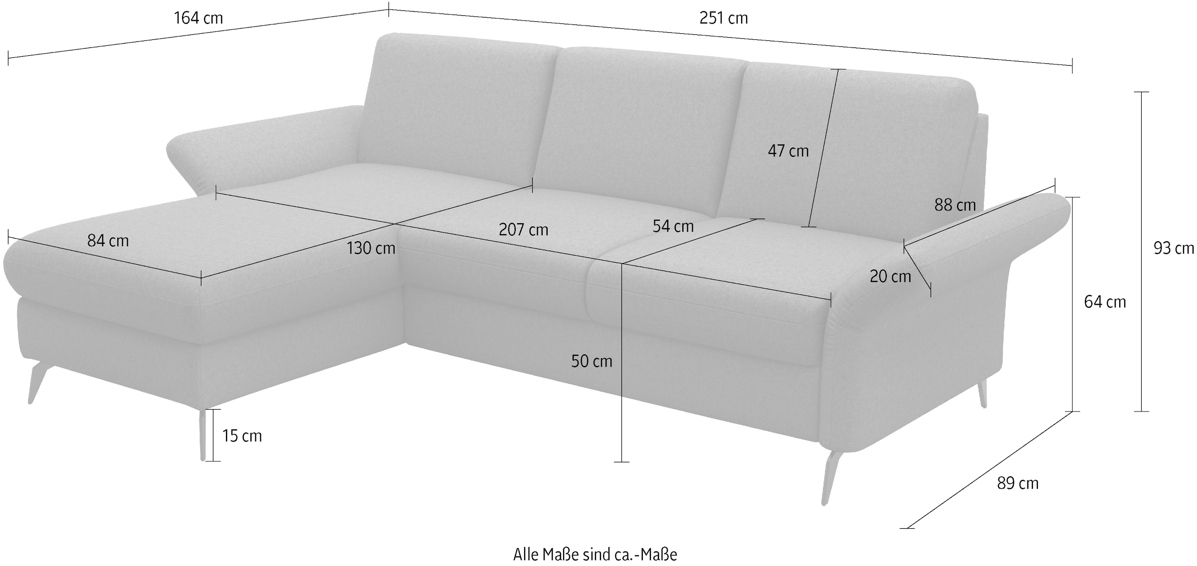 Home affaire Canapé d'angle »Rochelle« wahlweise mit Bettfunktion, Bettkasten und Armteilverstellung