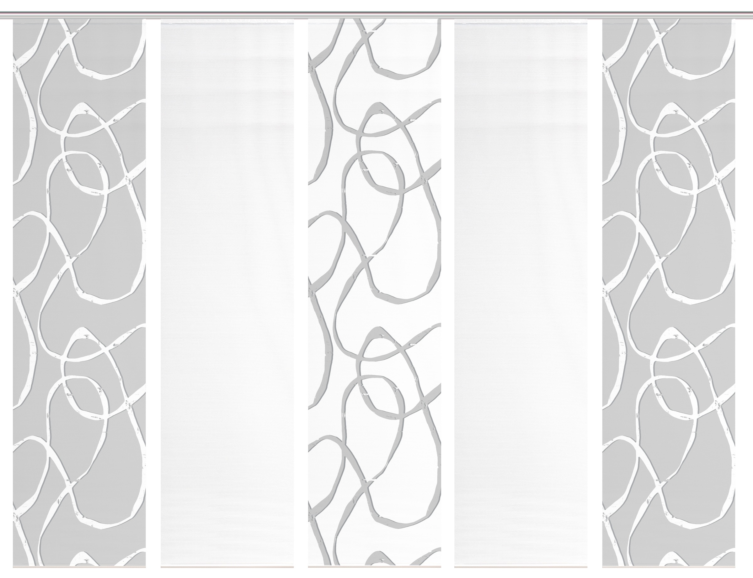Vision S Rideau coulissant »OPHELIA KOMBI« Support de panneau 5 cuis tlg. rideau coulissant, aspect bambou, impression numérique, SET