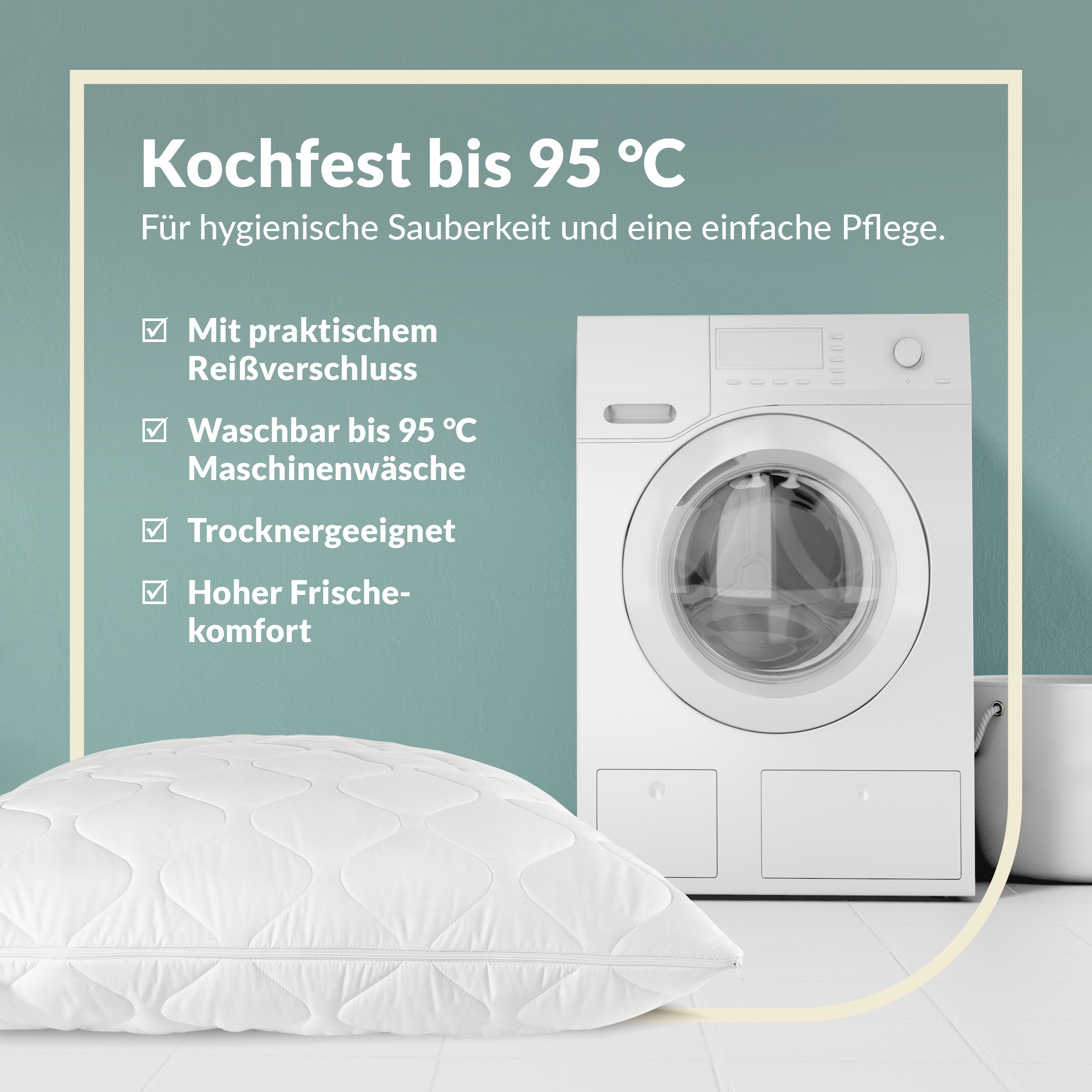 fan Microfaserkissen »Kansas, mit Baumwollbezug und Reissverschluss« Füllung: 100% Microfaser 1 Stk. tlg. in 40x80 oder 80x80 cm, Kopfkissen aus Microfaser, Made in Germany