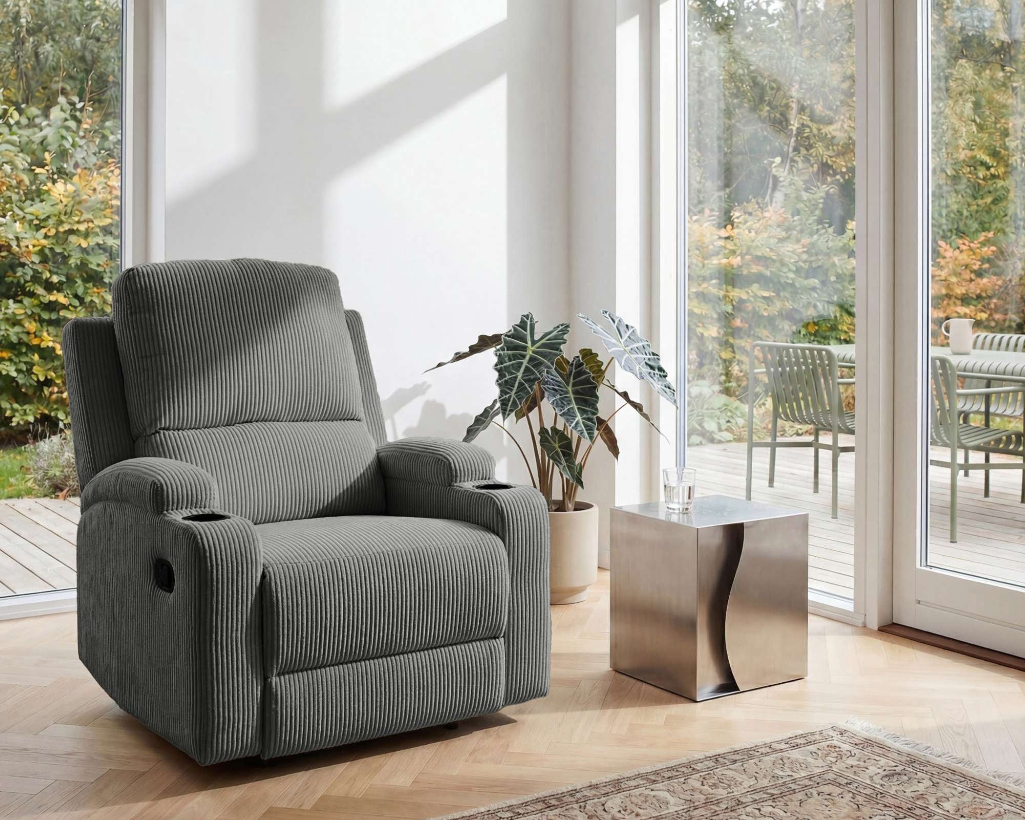 GOODproduct Relaxsessel »NAPORI Cord, Kinosessel, Multimedia-Sessel« TV-Sessel mit manueller u elektrischer Relaxfunktion u. Getränkehalter