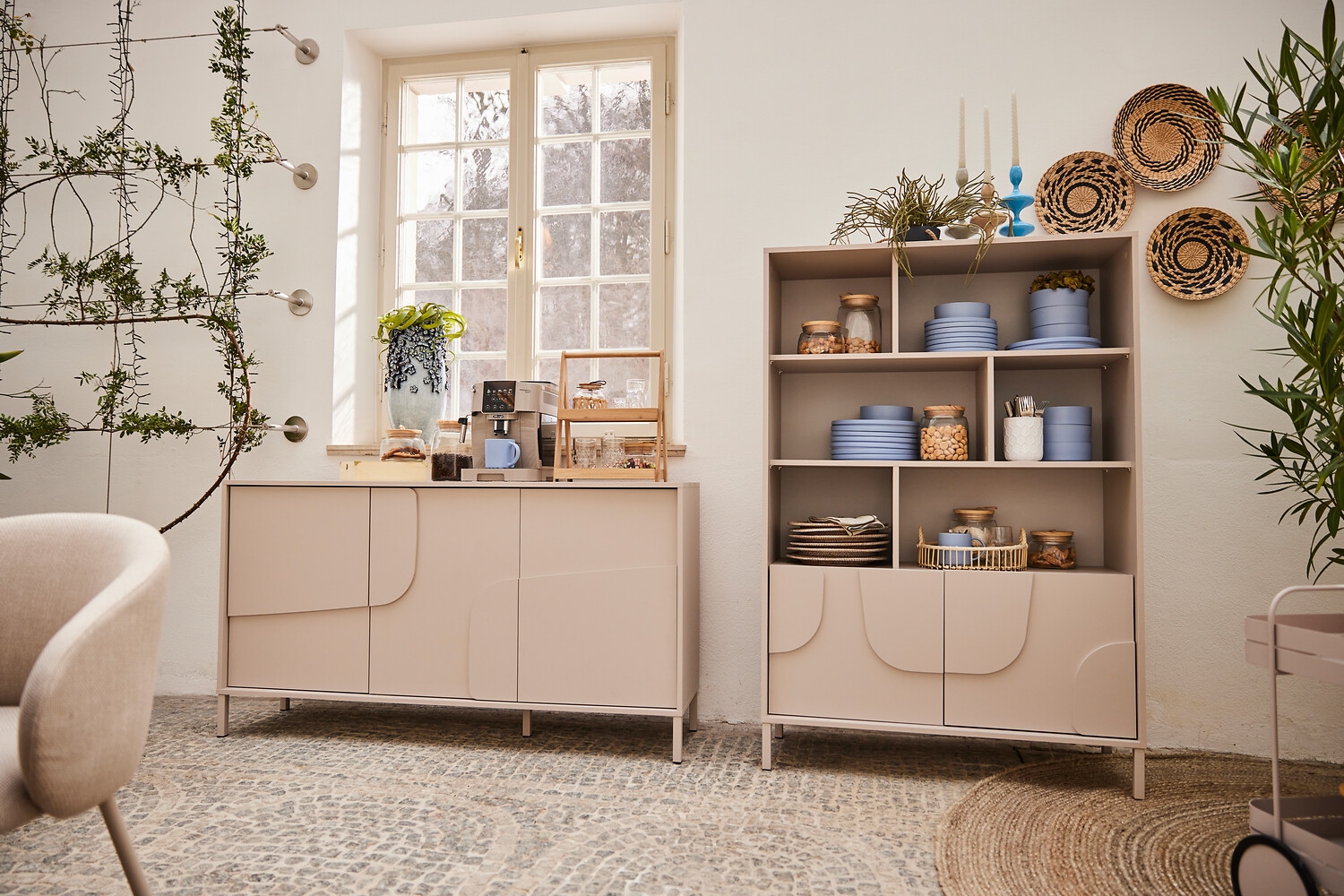 GOODproduct Highboard »Stone« 3D-Design, Stauraum dekorativ & praktisch, Füsse wählbar