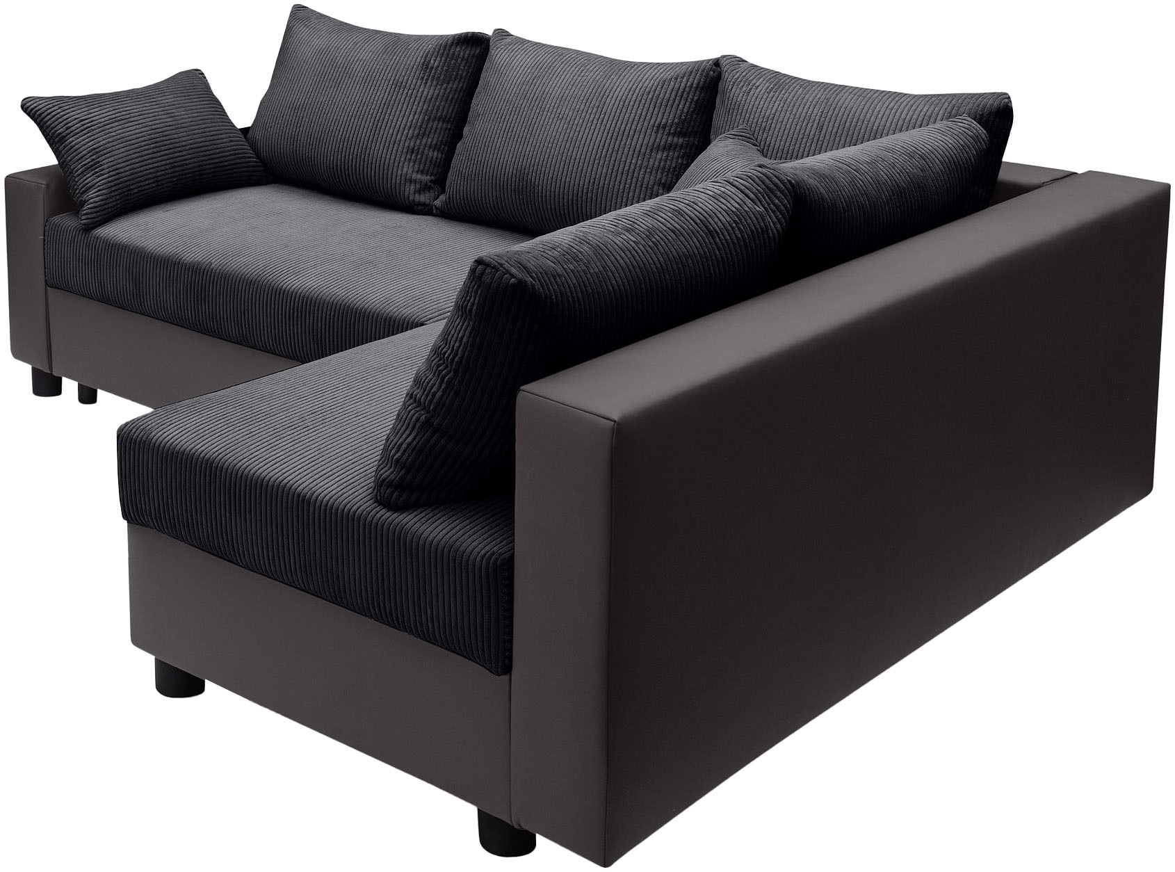COLLECTION AB Canapé d'angle »Parma L-Form, B: 224 cm« fonction couchage, coffre de rangement et 2 coussins décoratifs, ressort ensaché