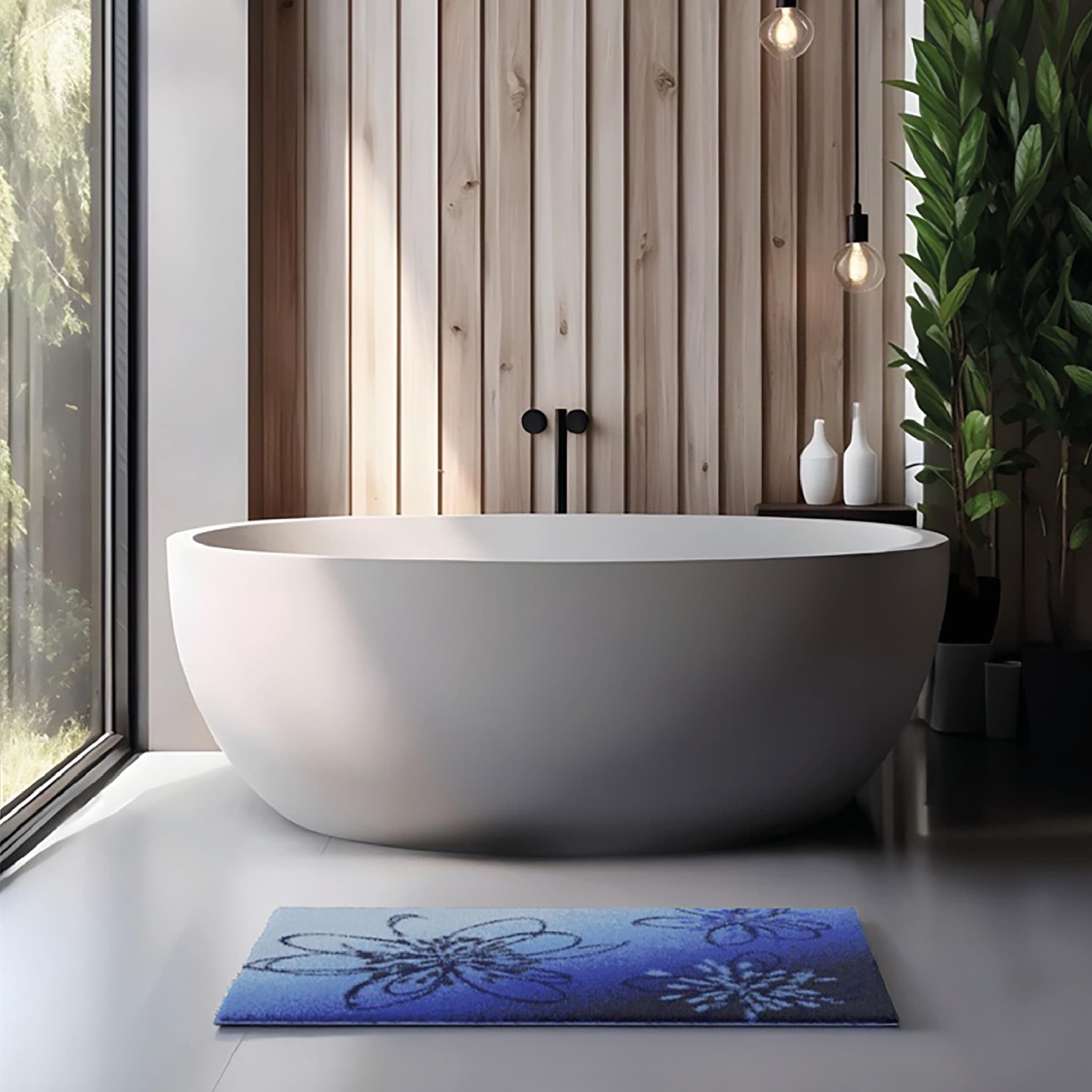 Grund Badematte »Lusia« Höhe 20 mm rutschhemmend beschichtet fussbodenheizungsgeeignet Florales Design mit sanftem Farbverlauf, 5 Jahre Garantie