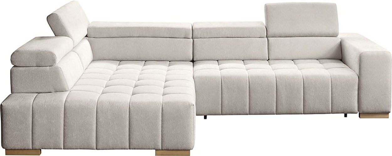 exxpo - sofa fashion Ecksofa »Elianos, hoher Sitzkomfort, aufwendige Kreuzsteppung im Sitz, L-Form« Kopfteile & Sitztiefe verstellbar, ohne Bettfunktion