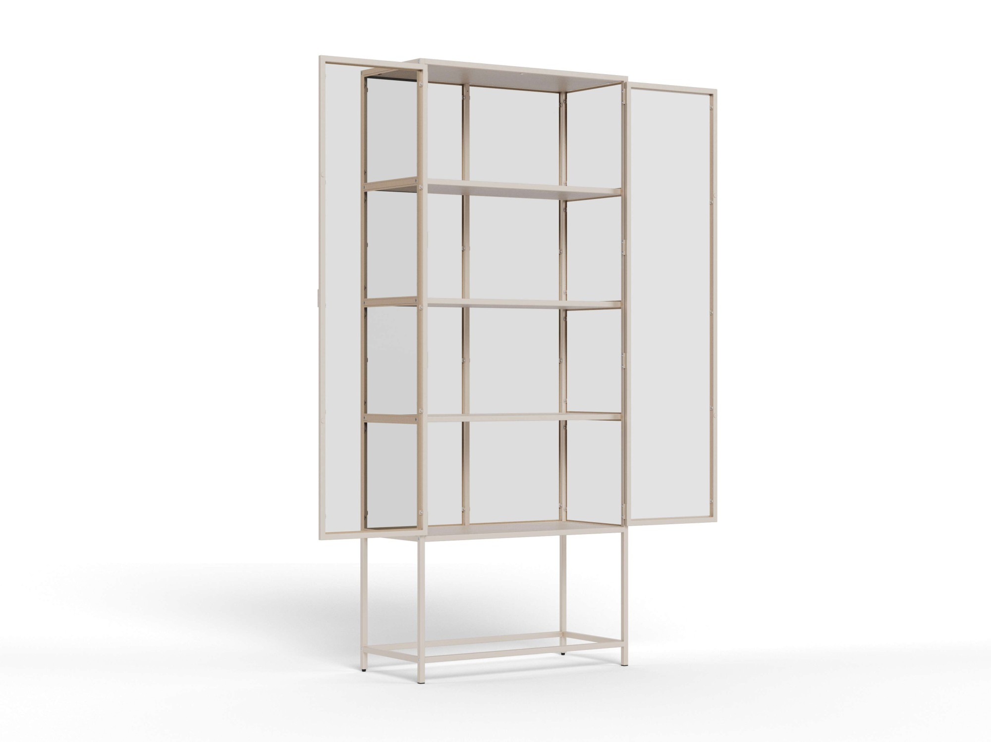 ACTONA GROUP Vitrine en verre »Seaford, Vitrine« Vitrine, acier gris, plateau supérieur et 4 étagères, 77 x 35 x 185,6 cm
