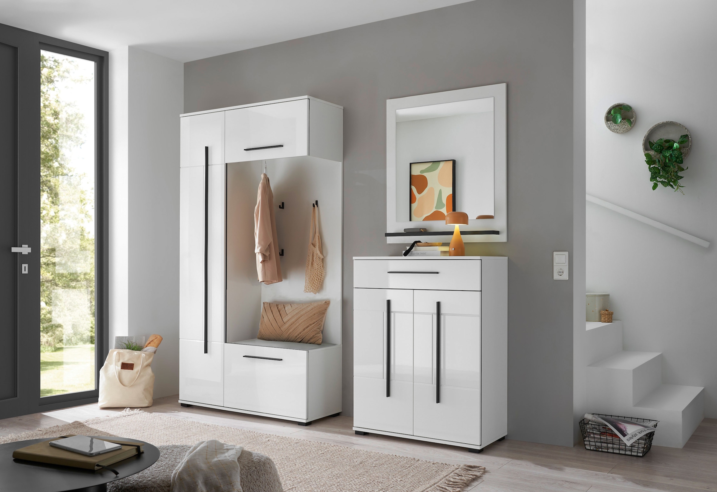 Home affaire Vestiaire compact »Cantara Flurgarderobe, modern, 2 Farben, 111 cm breit« vielseitig einsetzbar, unterschiedliche Stauraummöglichkeiten
