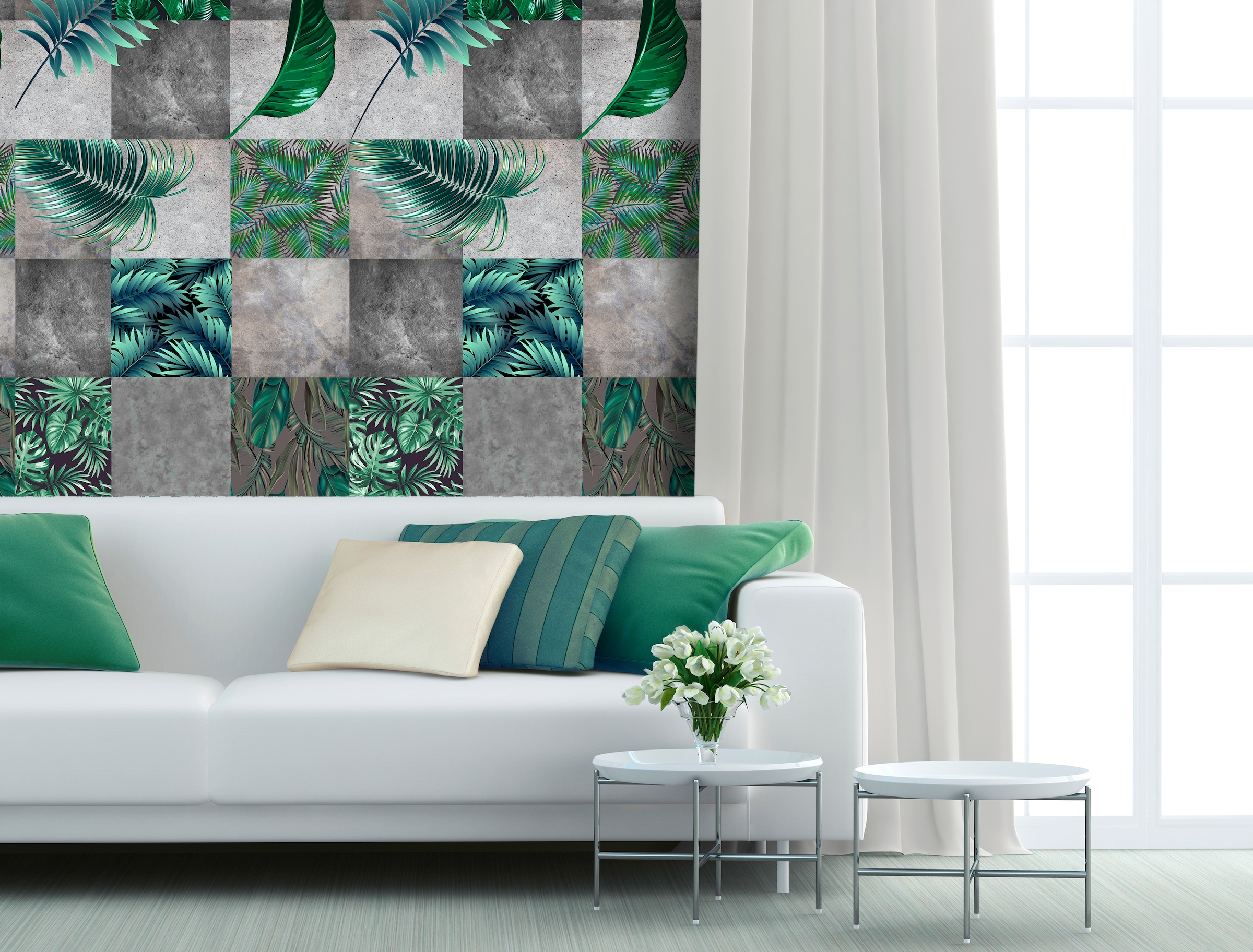 queence Papier peint vinyle »Easai« Motif | botanique | floral | imprimé | naturellement | à motifs 90x250cm, selbstklebend, kinderleichte Anbringung, , Sticker