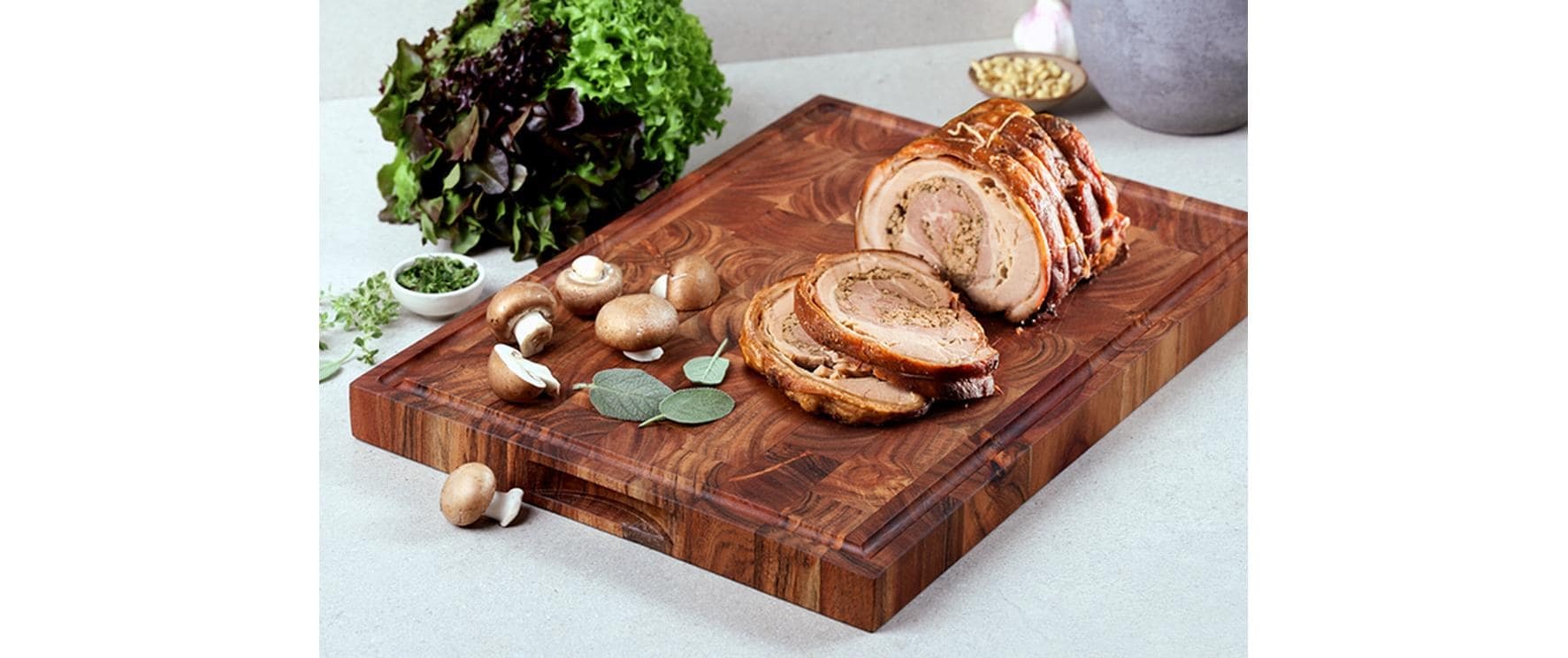 KESPER® Planche à découper »mit Saftrille, aus Akazie« avec poignées encastrées