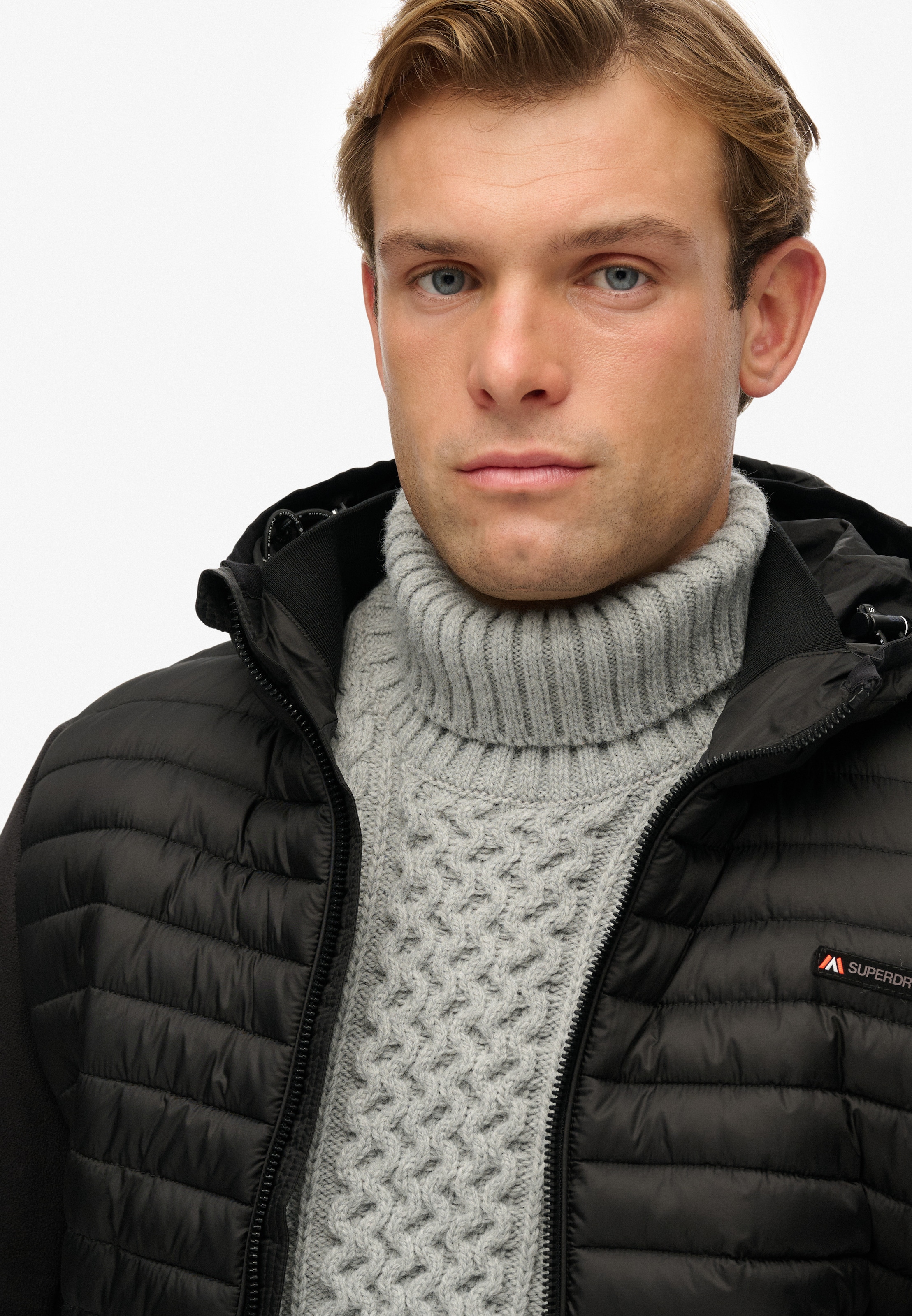 Superdry Steppjacke »HOOD STORM FLEECE HYBRID JKT« mit Kapuze