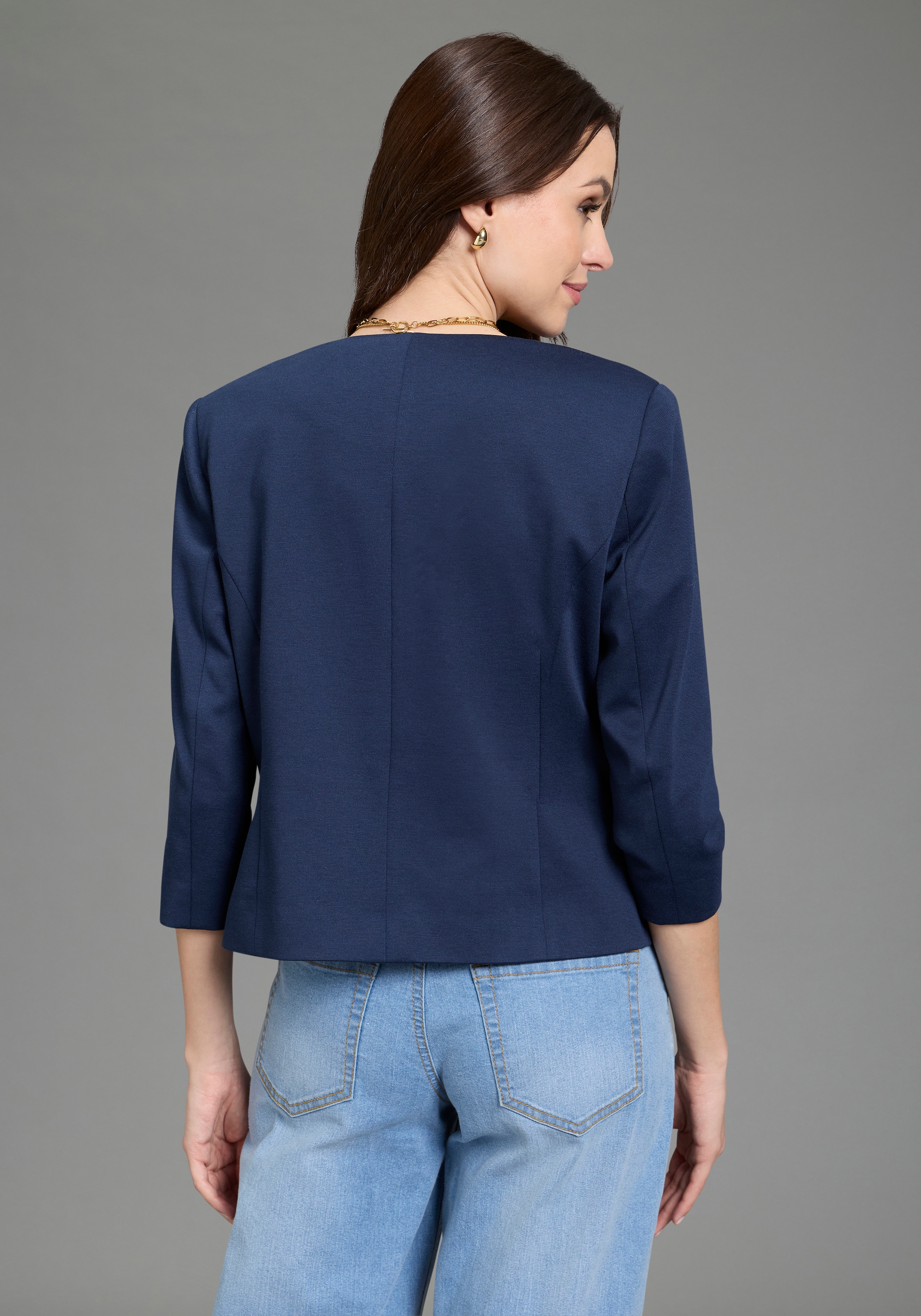 Laura Scott Kurzblazer aus elastischer Jerseyware, mit Hakenverschluss