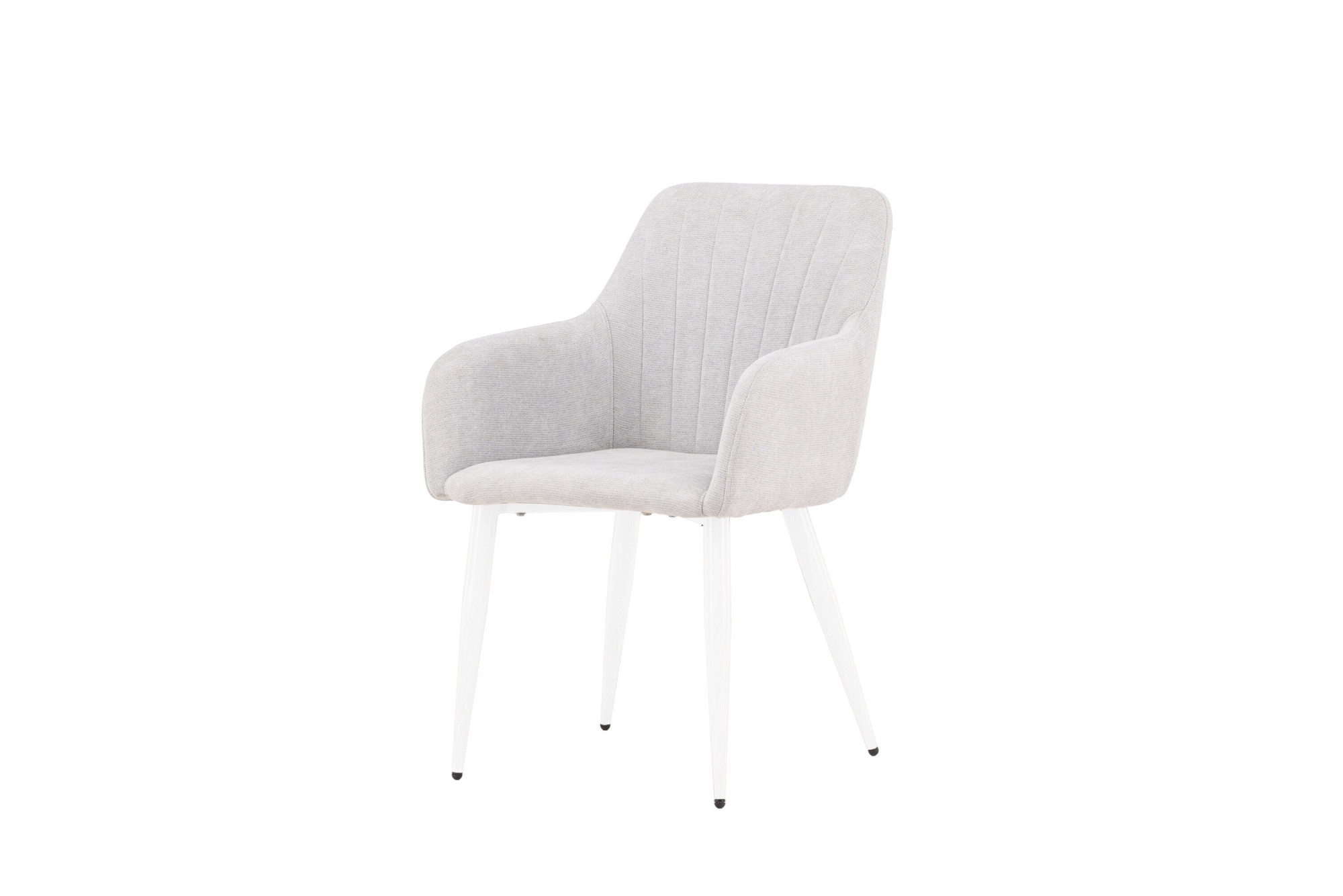 Venture Home Chaise de salle à manger »Comfort, 2er-Set Esszimmerstühle in Hellgrau, weisse Beine, robust« () 2 cuisPolsterstuhl, Leinen-Bezug hellgrau, weisse Stahlbeine, Armlehnen