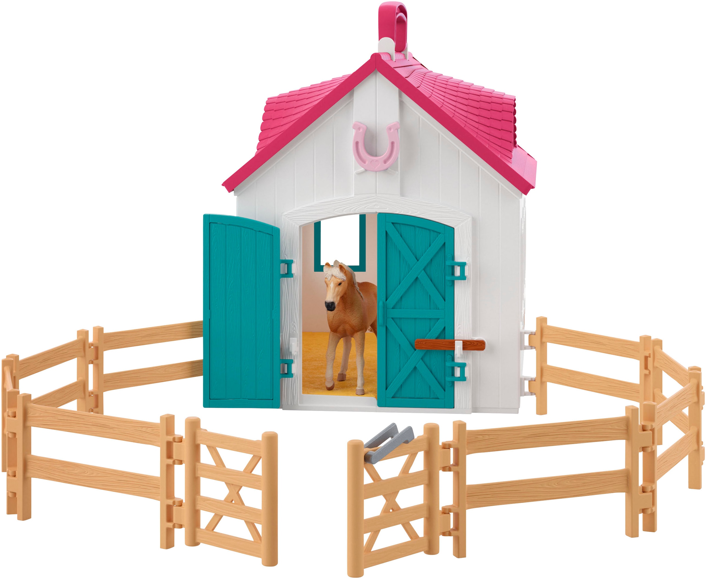 Schleich® Spielwelt »HORSE CLUB, Offenstall -Kleines Hufeisen (42703)« Made in Europe
