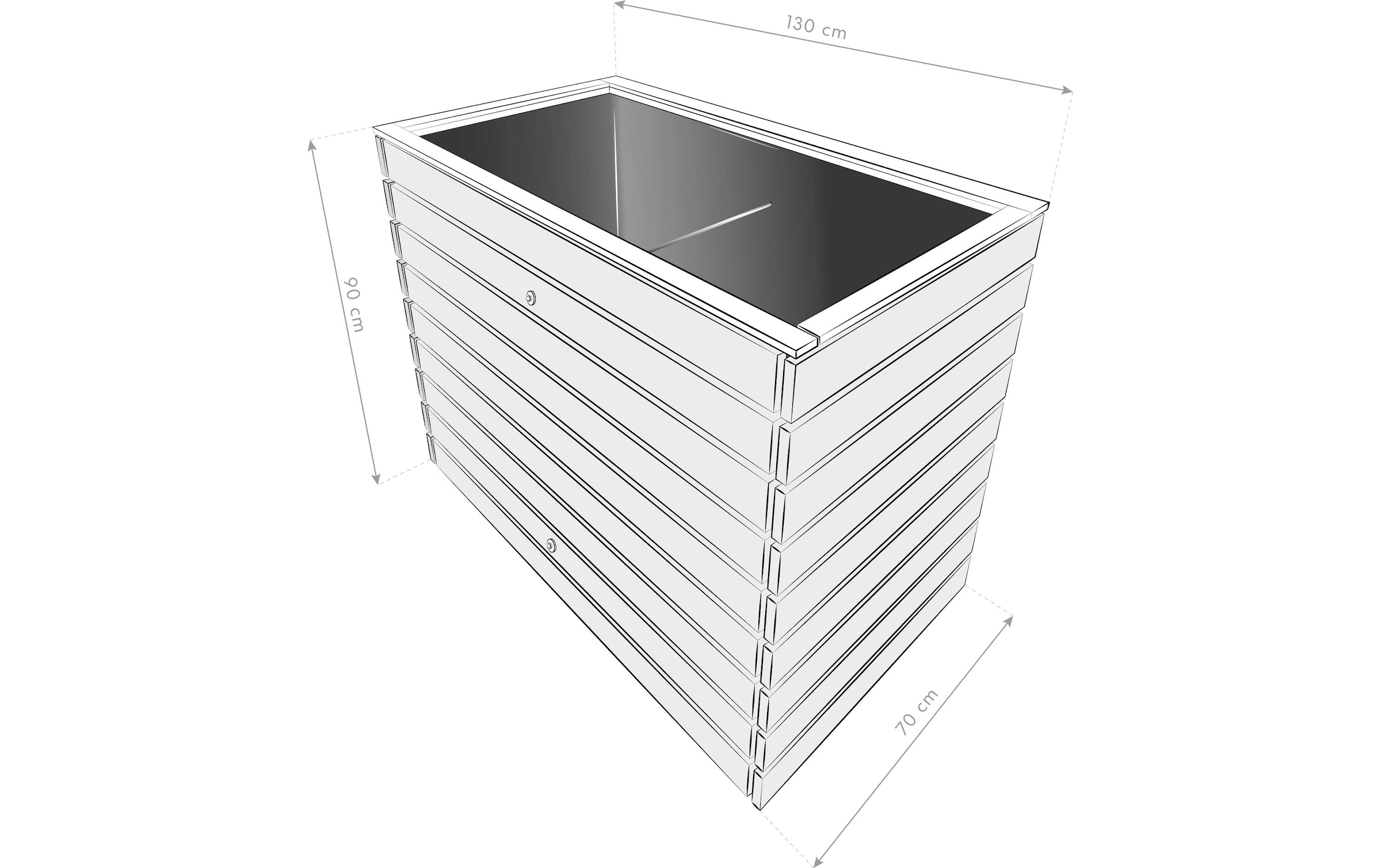 WESTMANN Lit surélevé »WM13070« 820 l, LxPxH : 130x70x90 cm