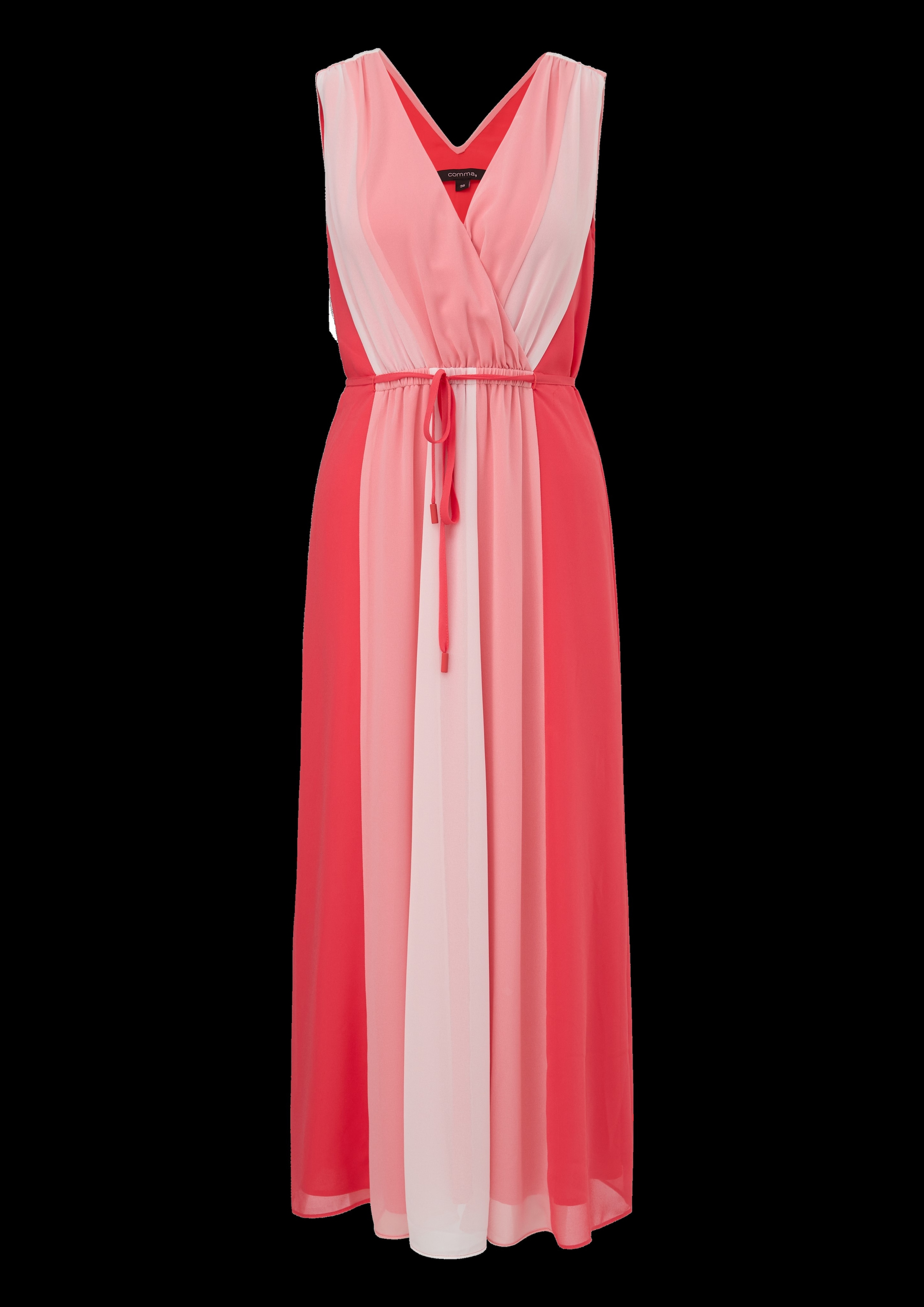 Comma Maxikleid in Streifen-Optik und mit Tunnelzug