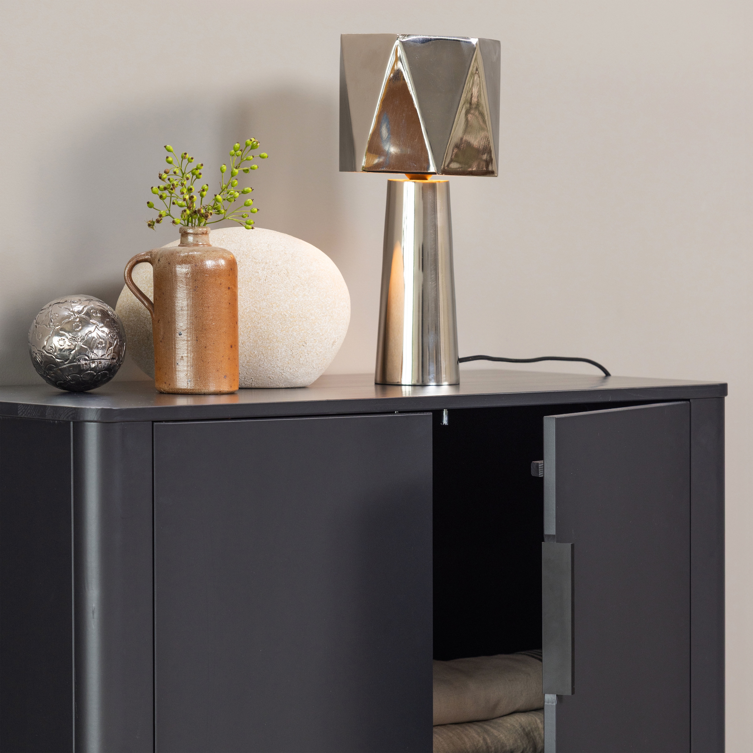 WOOOD Buffet haut »Gunnar FSC®-Mix Massivkiefer mit Dämpfung Funktion, 85 x 39 x 135 cm« Capacité de charge 15 kg par étagère, facile à monter, grain visible