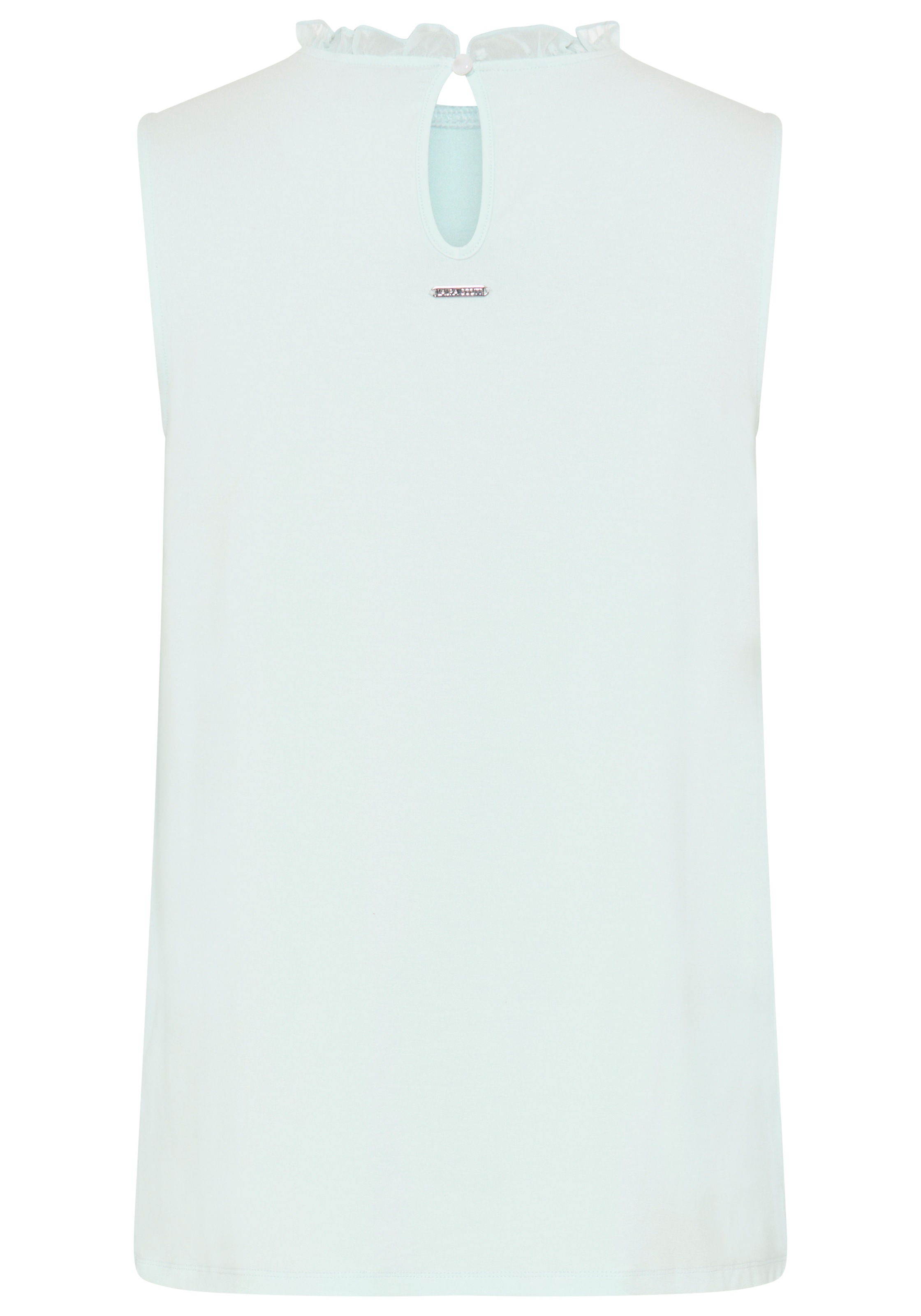 Laura Scott Blouse en mousseline mit Rüschen-Applikationen und gepunktetem Chiffon