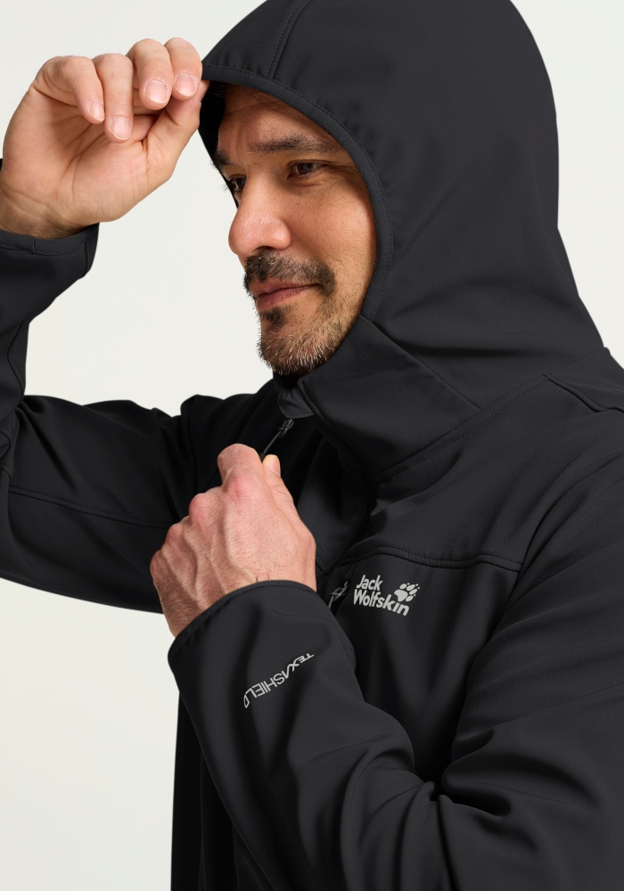 Jack Wolfskin Veste d'extérieur »WILD WINDS HOODED JKT M« pour la randonnée et autres activités de plein air