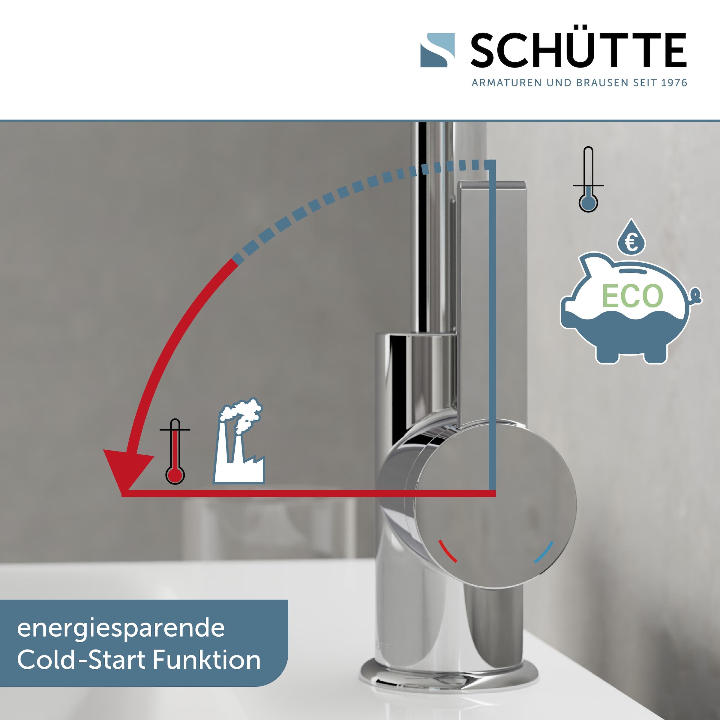 Schütte Waschtischarmatur »»LOS ANGELES«« 1 Stk. tlg. Praktische Cold-Start-Funktion zum Energiesparen