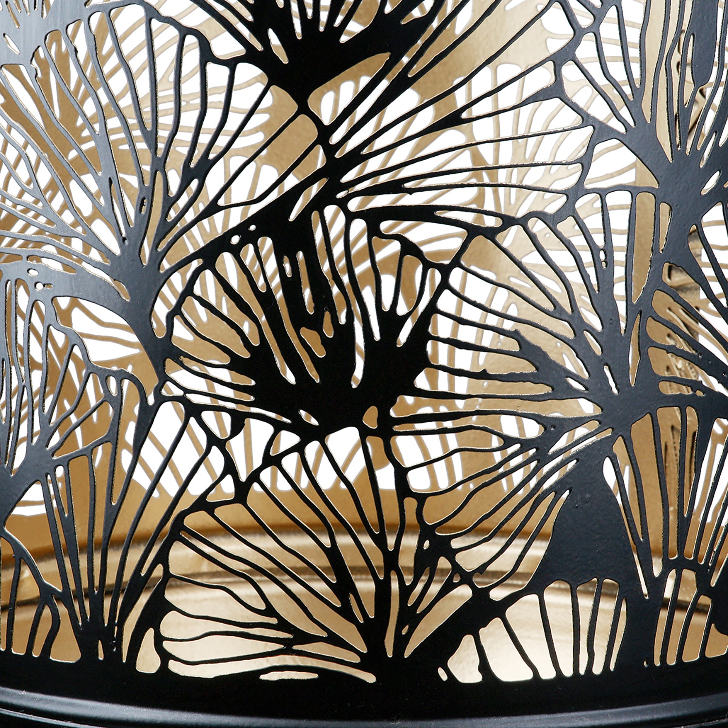 GILDE Photophore »Windlicht Ginkgo, schwarz H.36 cm«