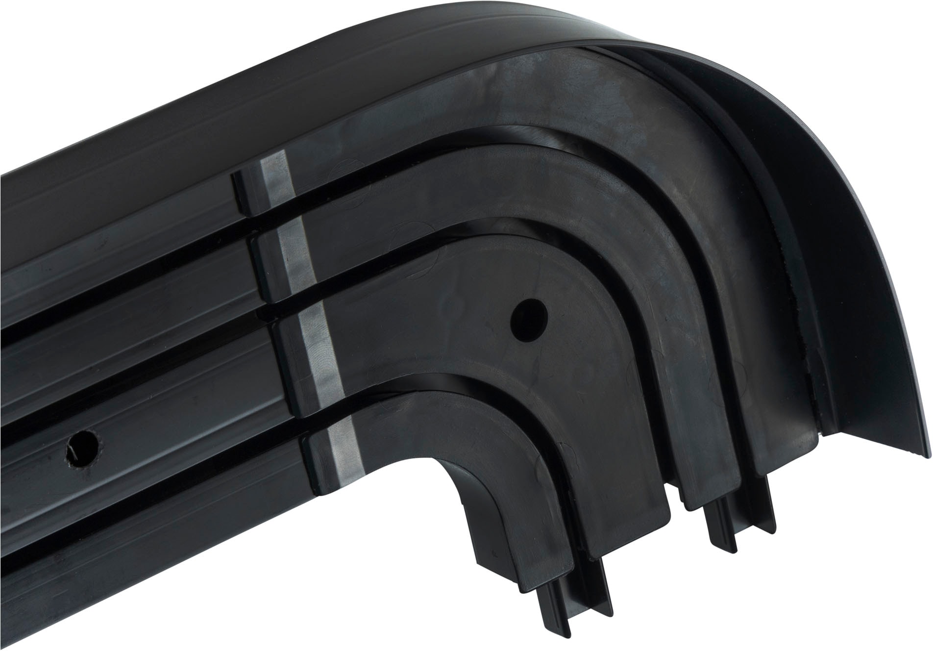 SN DECO GROUP Vorhangschiene »SH3« 3 läufig-läufig Fixmass Set 3-läufig, inkl. Rundbögen, Blende 7,5 cm, vorgebohrt, Innenlauf