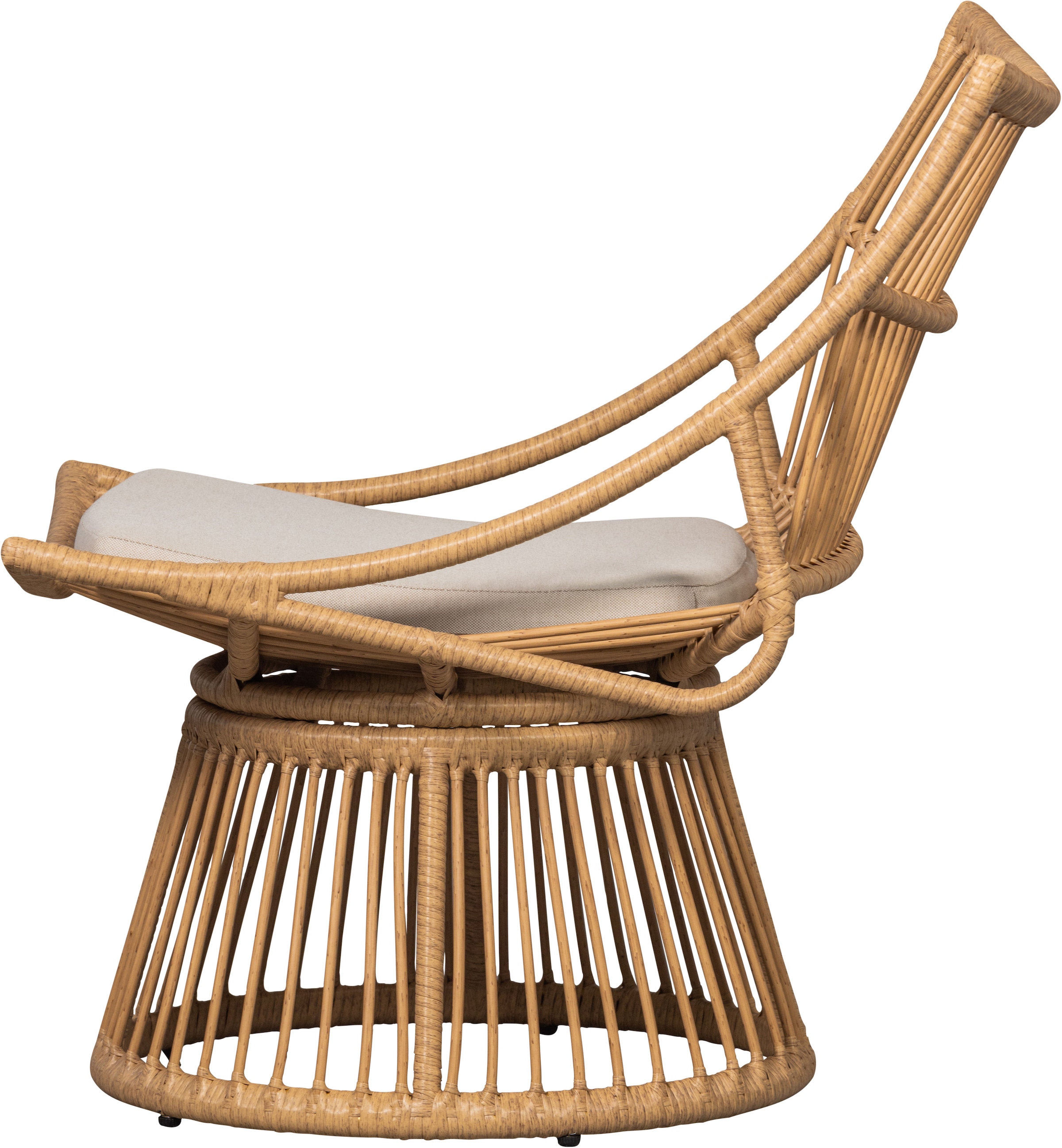 WOOOD Chaise en rotin »Alatna Wicker auf Aluminiumgestell pulverbeschichtet H80 x B64 x T53cm« () Fibre synthétique tressée, coussin d'assise inclus, capacité de charge 120 kg