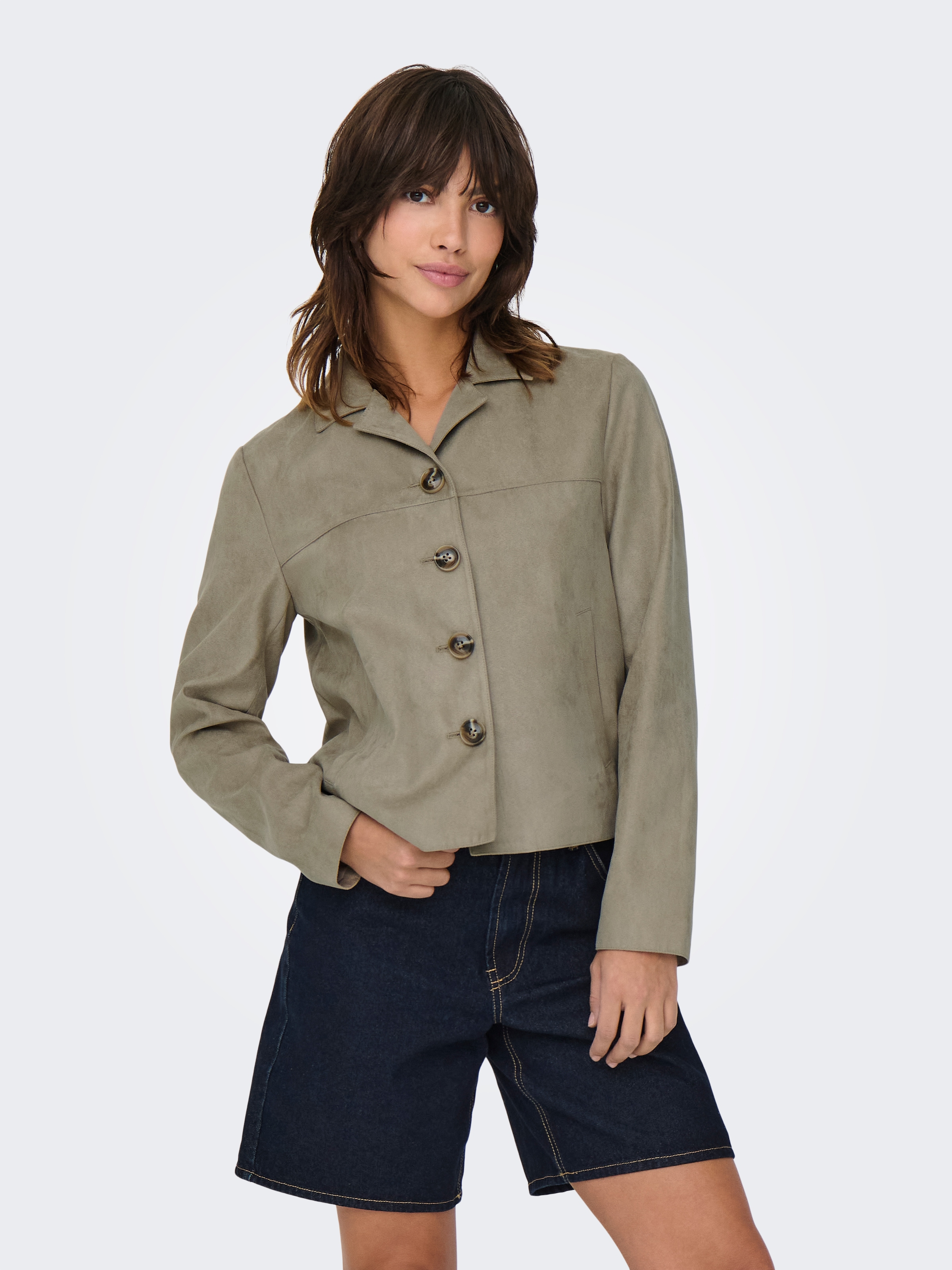 JDY Veste en imitation cuir »JDYNICO FAUX SUEDE JACKET OTW SGO NOOS« fibre synthétique
