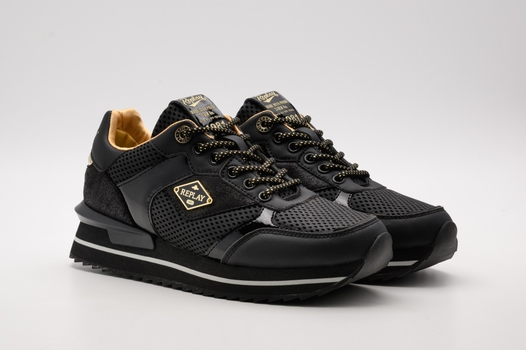 Replay Baskets à plateforme »PENNY HYPE«  sneakers de loisirs, chaussures à lacets, chaussures basses avec détails métalliques