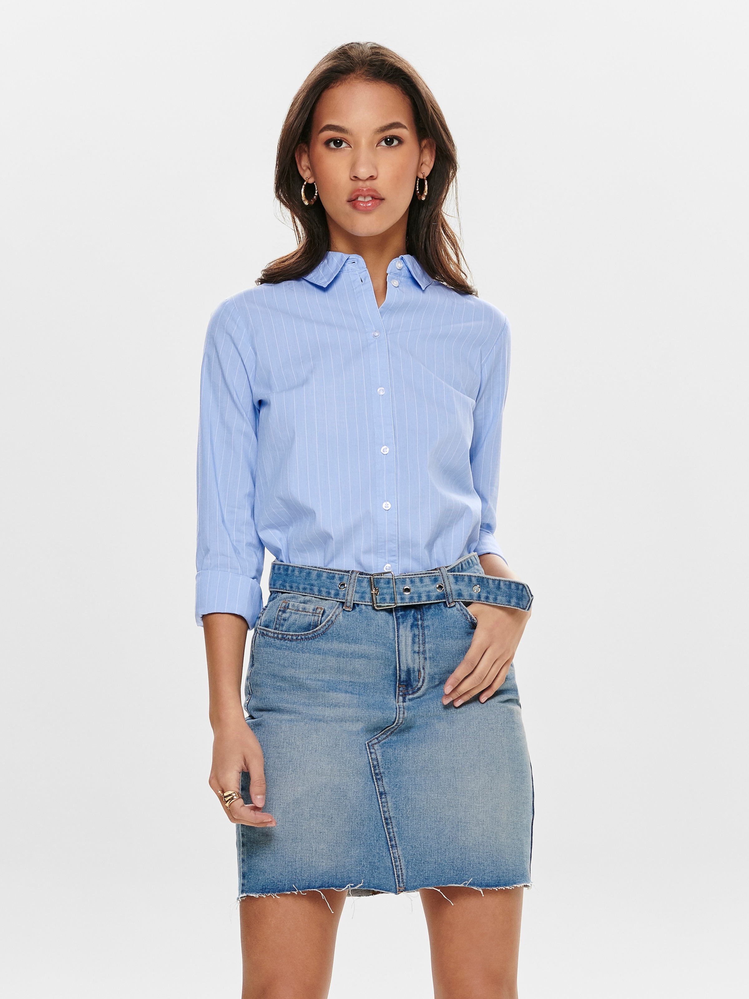 JDY Blouse chemise »JDYMIO L/S SHIRT WVN NOOS« mélange coton, coupe régulière
