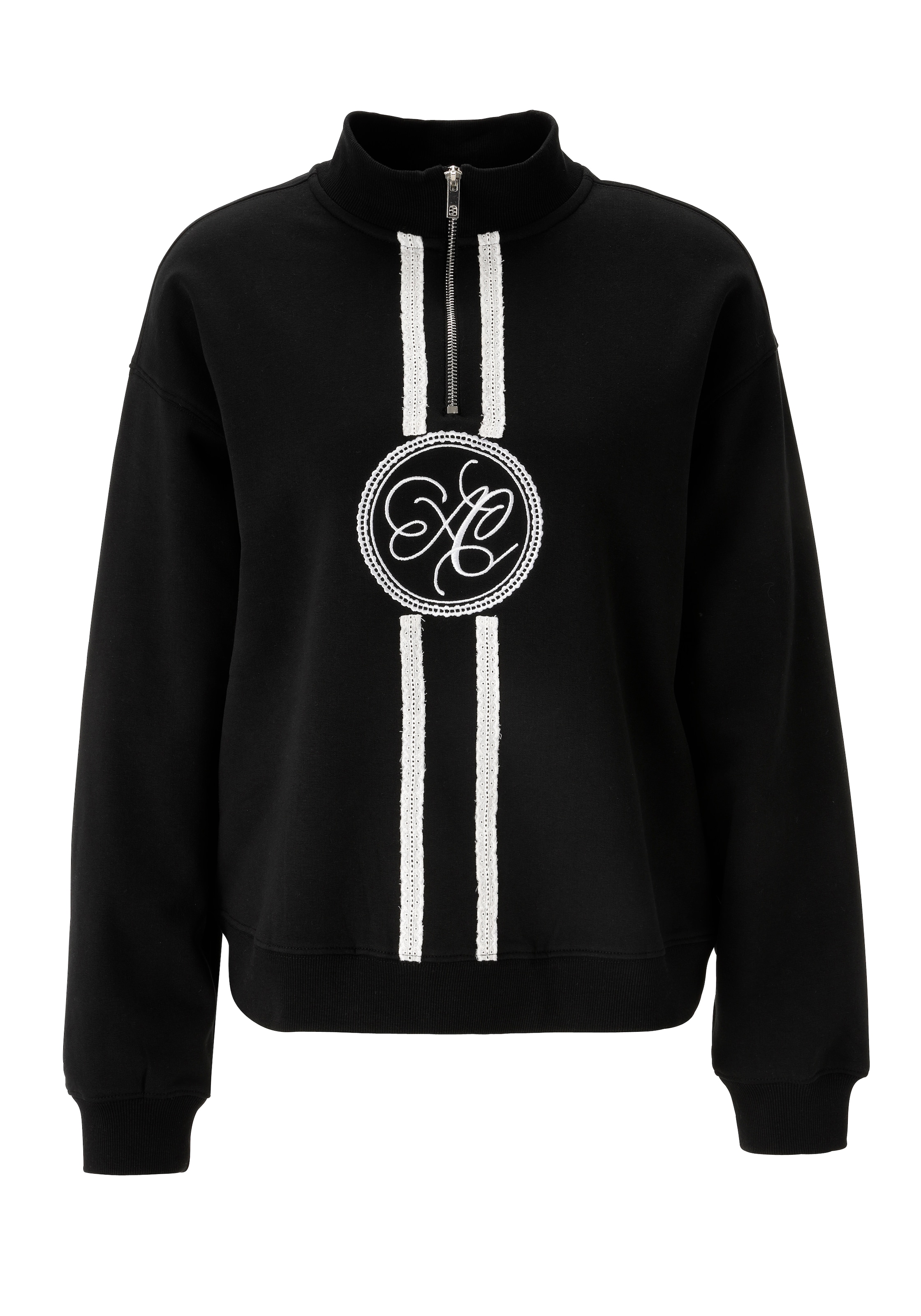 Aniston CASUAL Sweatshirt , aufwändig mit Stickerei und Spitzenbändern verziert - NEUE KOLLEKTION
