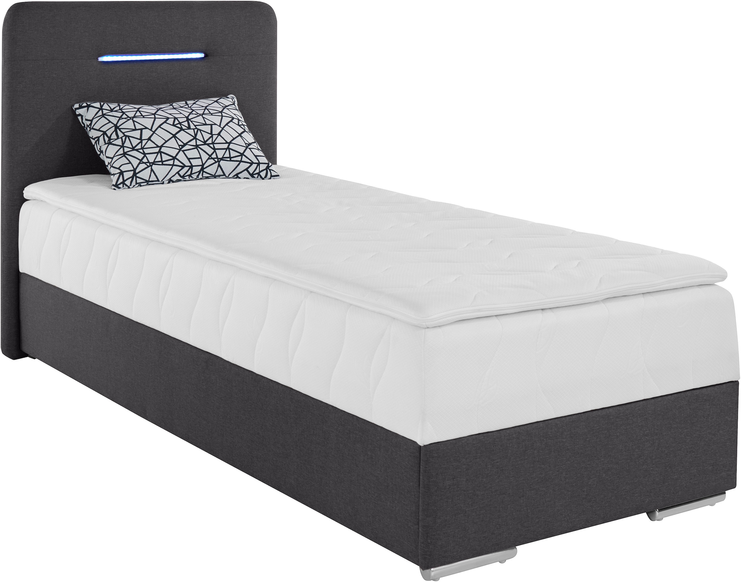 COTTA Lit de boxe »Lighstar« incluant éclairage LED, surmatelas, coffre de lit et coussins décoratifs