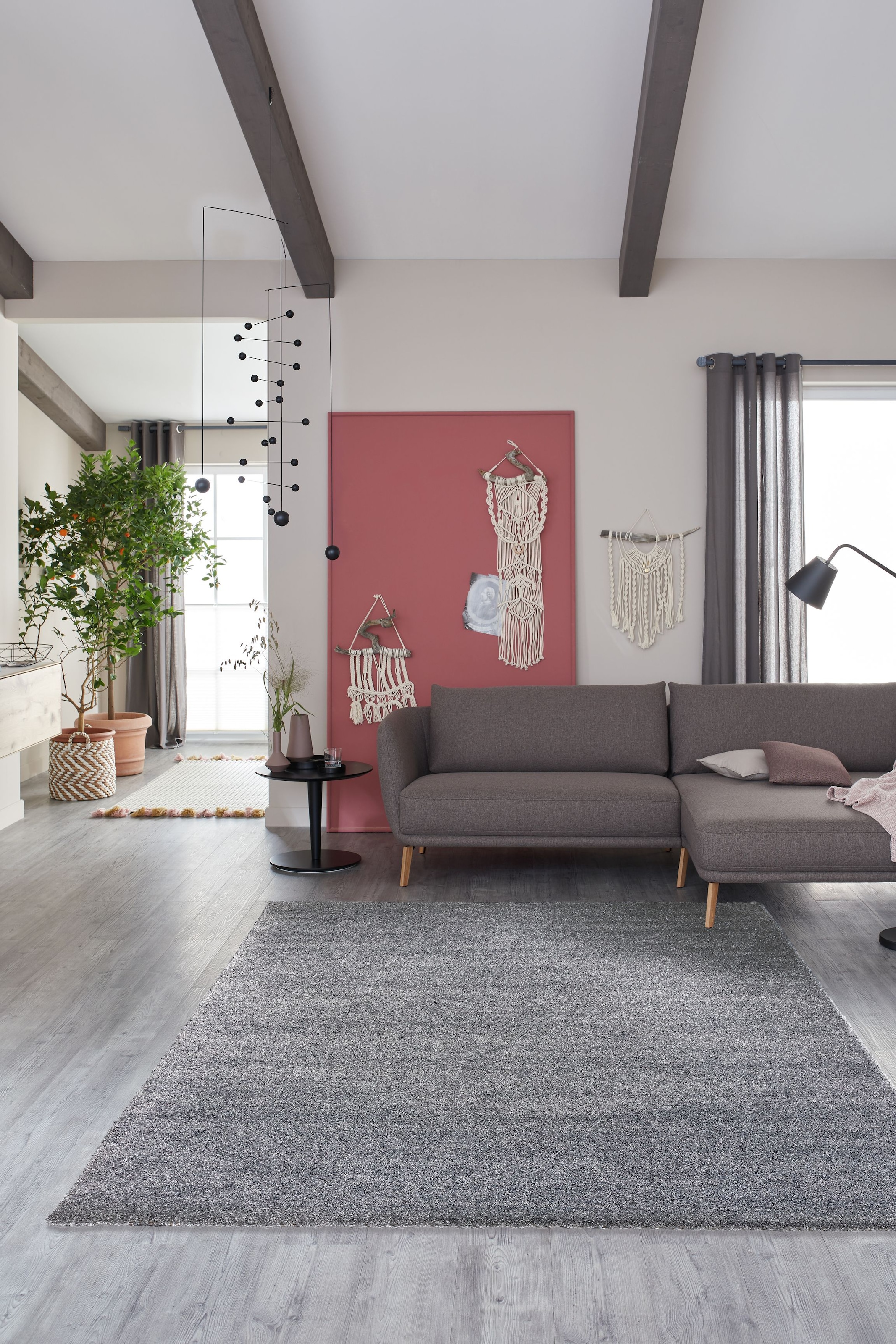 SCHÖNER WOHNEN-Kollektion Tapis »Pure 190« Rectangulaire 21 mm Höhe Wohnzimmer, Schlafzimmer, uni, leichter Glanz, robuster Kurzflor