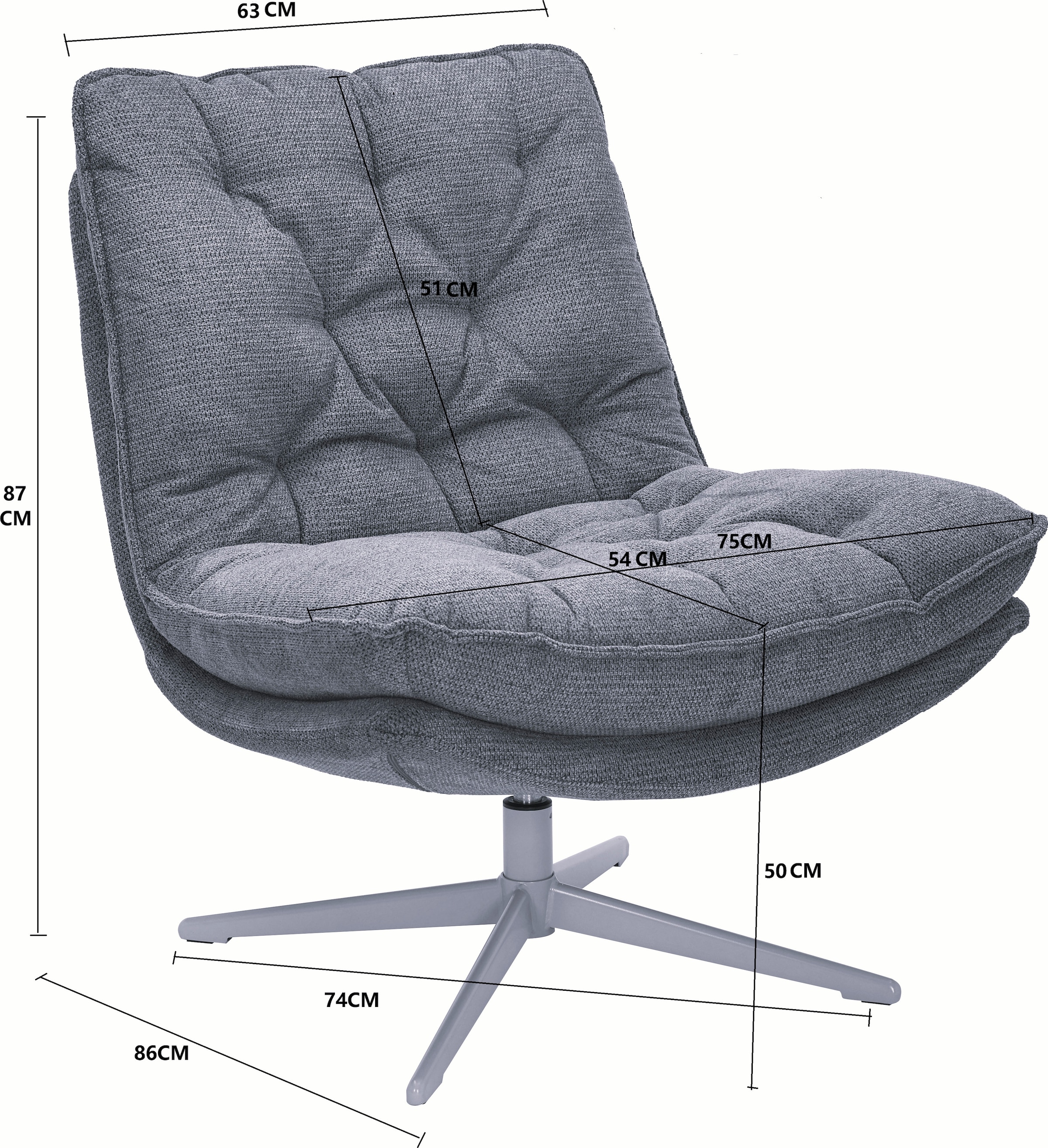 GOODproduct Fauteuil »LENII« 360° Grad drehbar